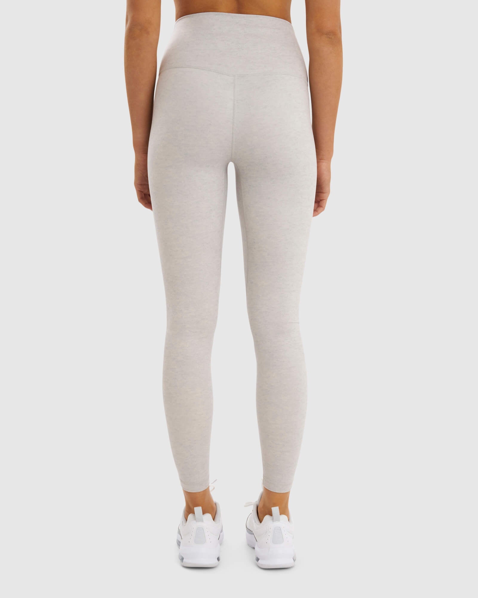 Model wearing Base Full Length Tight - Lt Grey Marl
