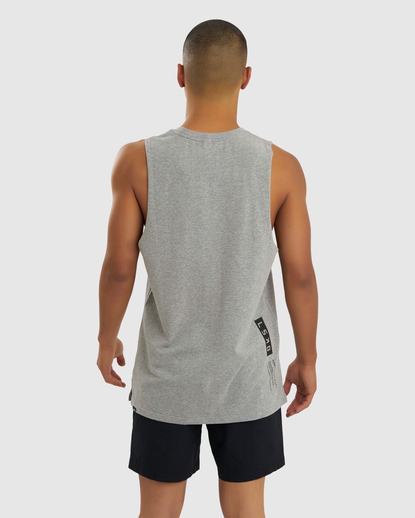 Model wearing Form Tank - Lt Grey Marl