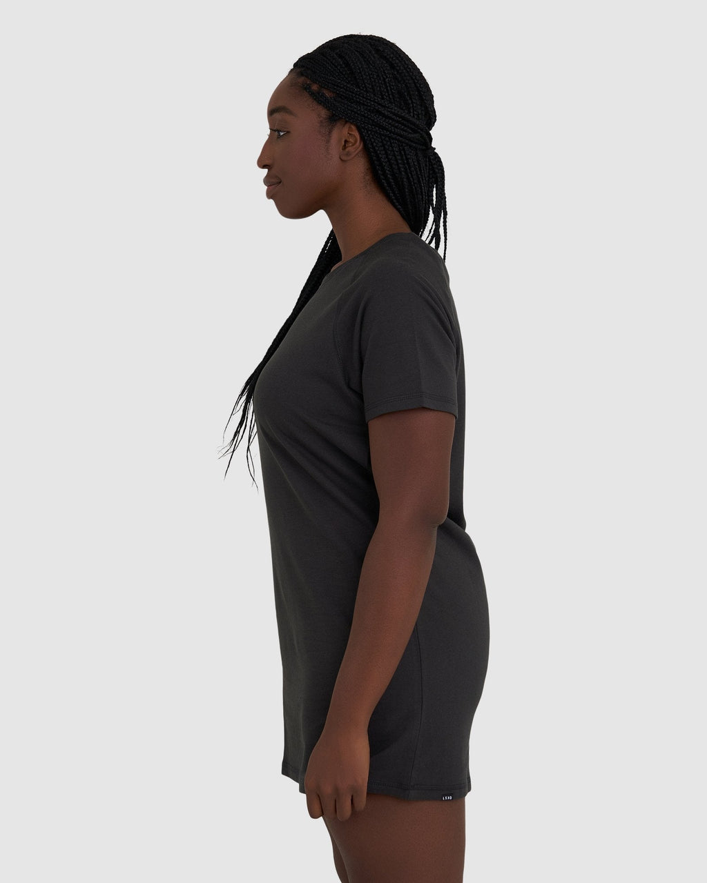 Model wearing Graph Tee Dress - Pirate Black