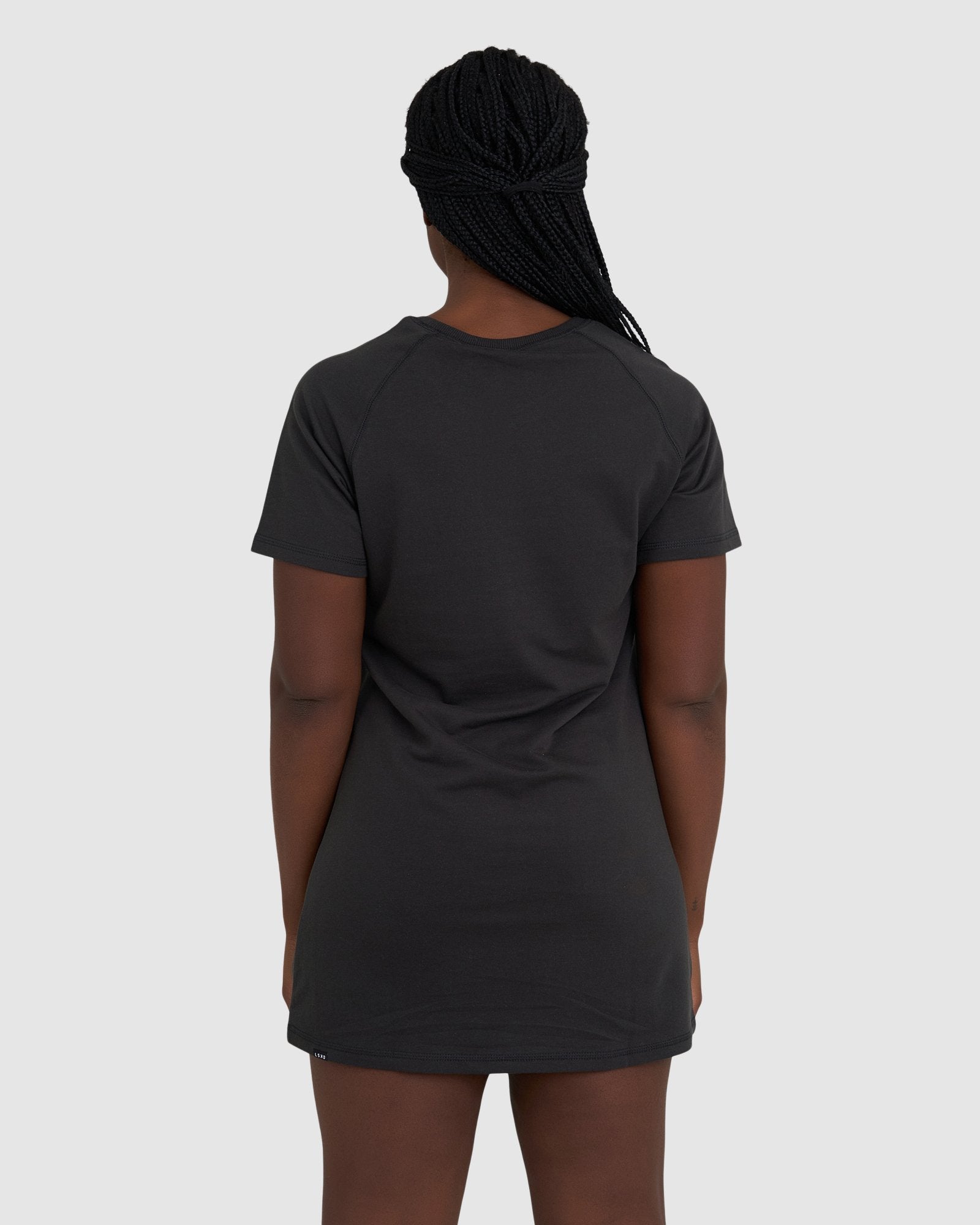 Model wearing Graph Tee Dress - Pirate Black