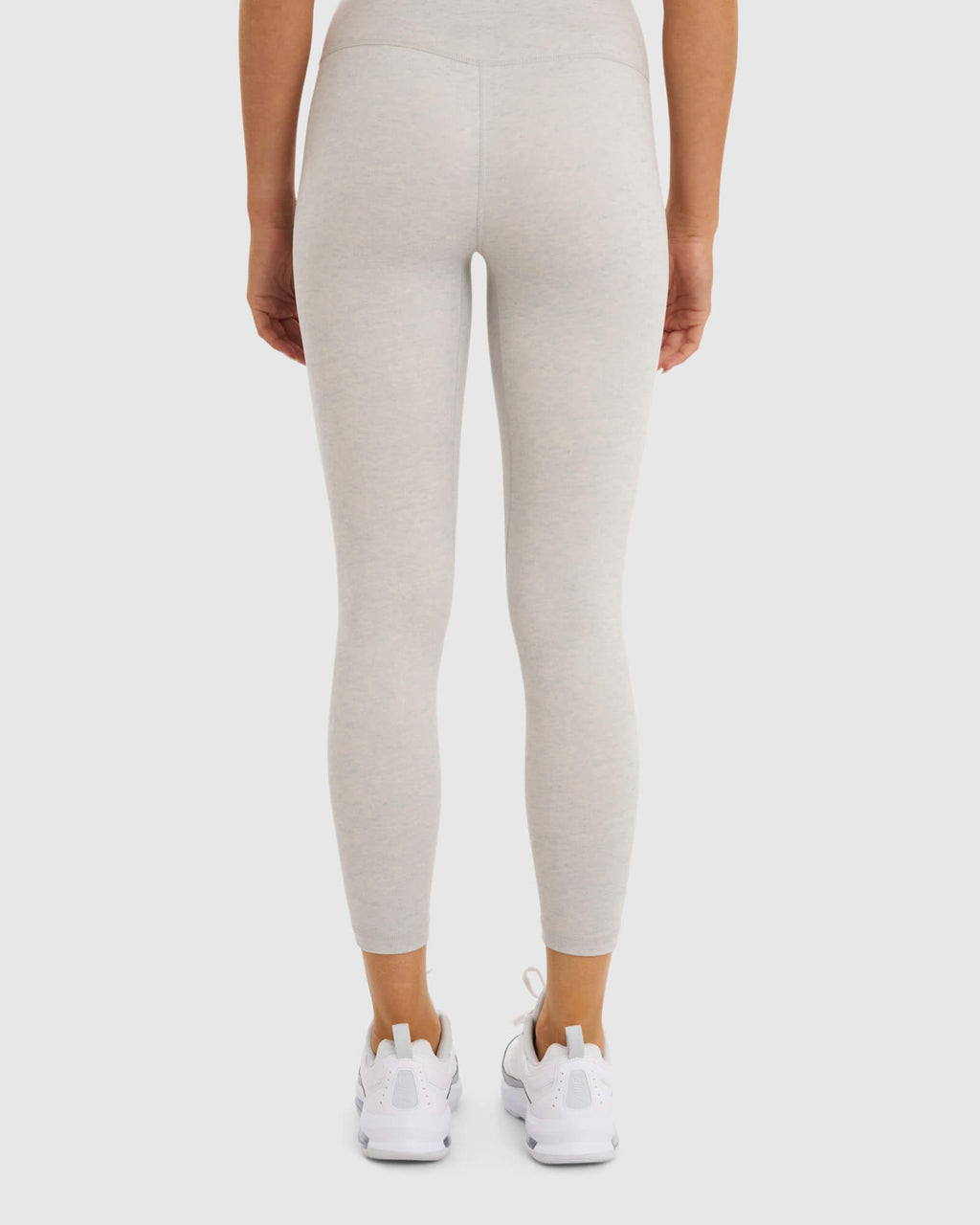 Model wearing Base 7/8 Length Tight - Lt Grey Marl