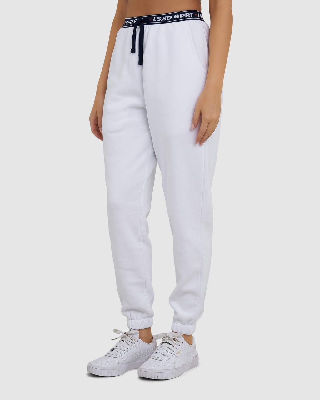 Model wearing Challenge Lounge Track Pant - White