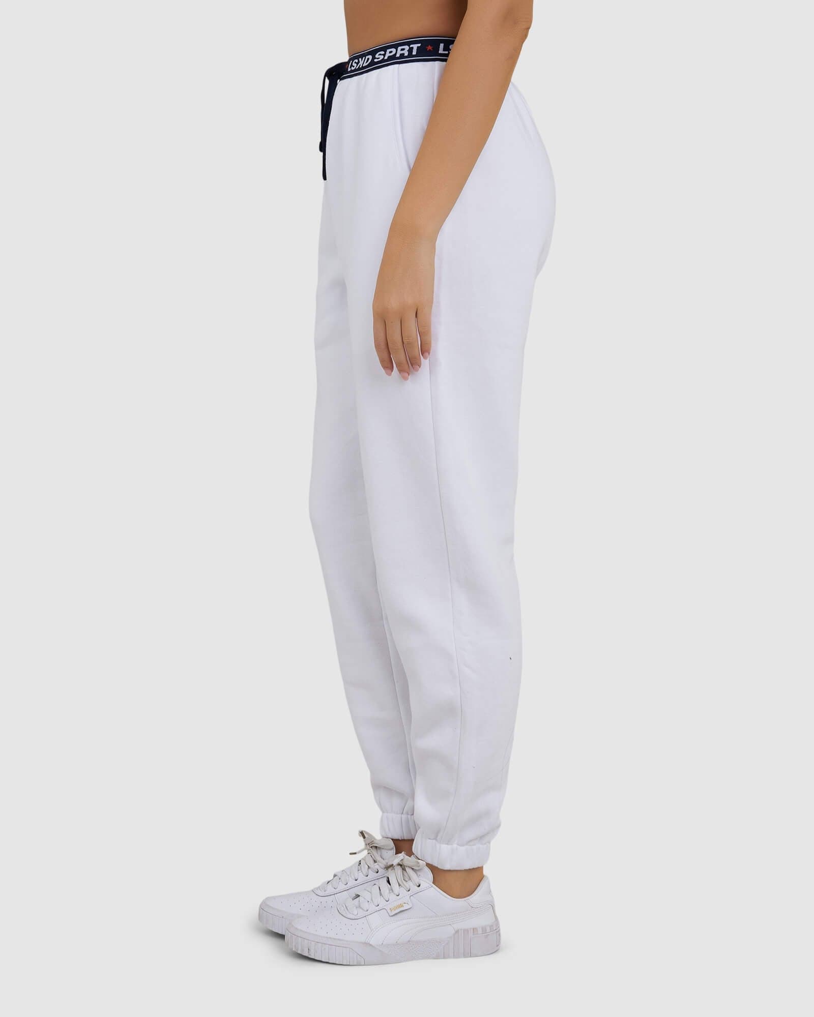 Model wearing Challenge Lounge Track Pant - White