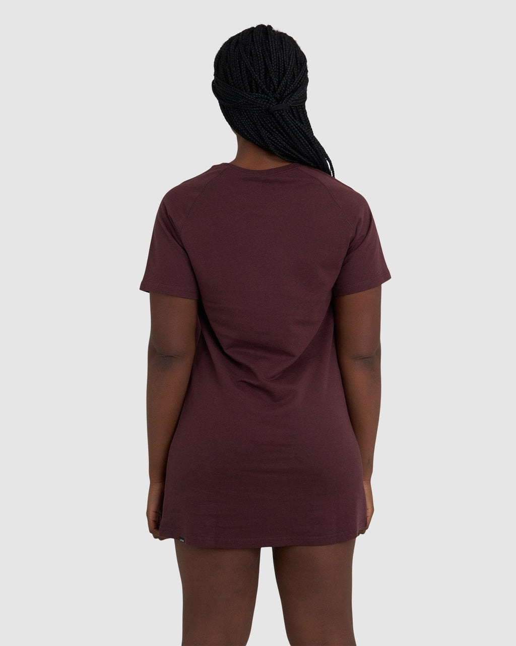 Model wearing Graph Tee Dress - Fudge