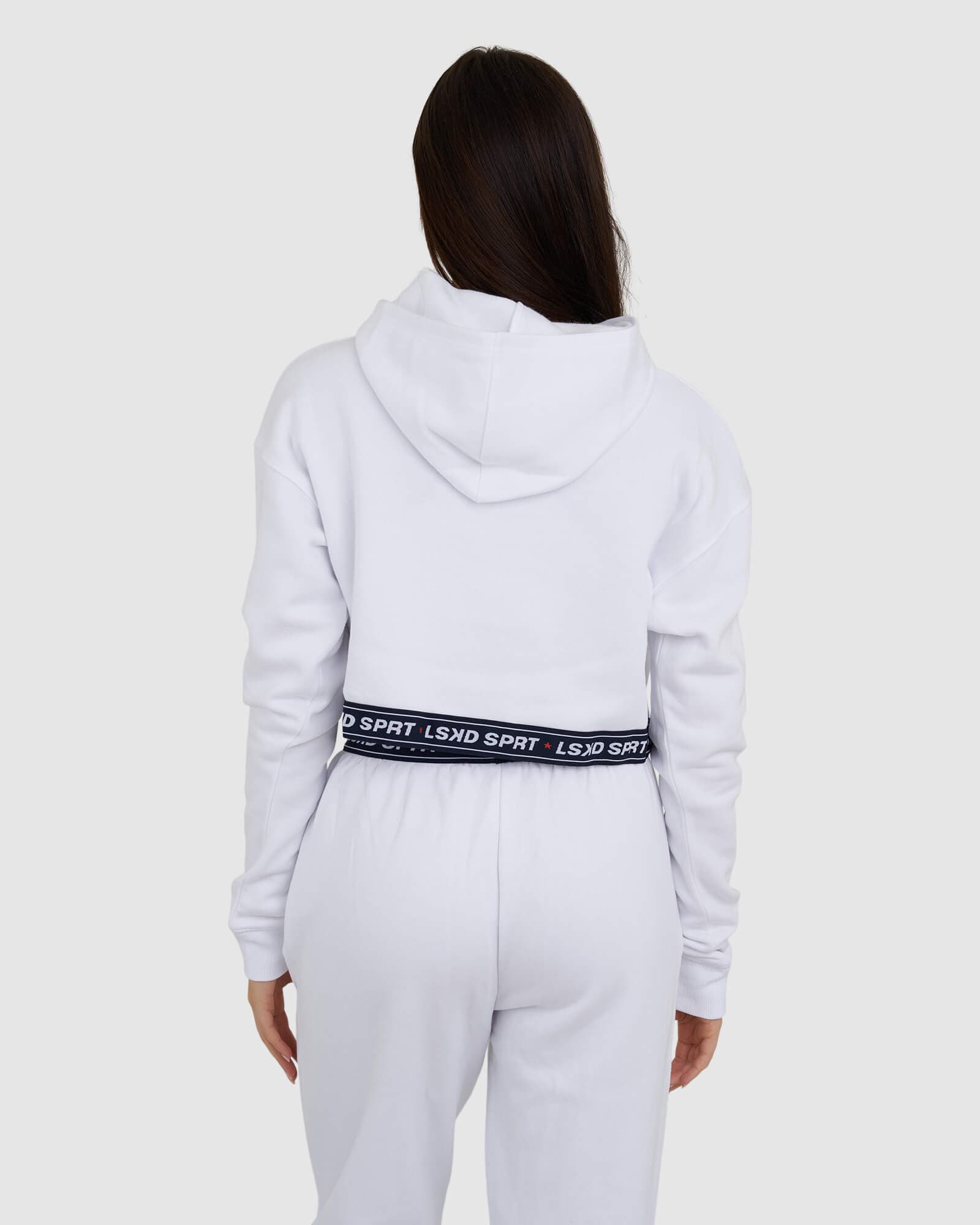 Model wearing Challenge Lounge Hoodie - White
