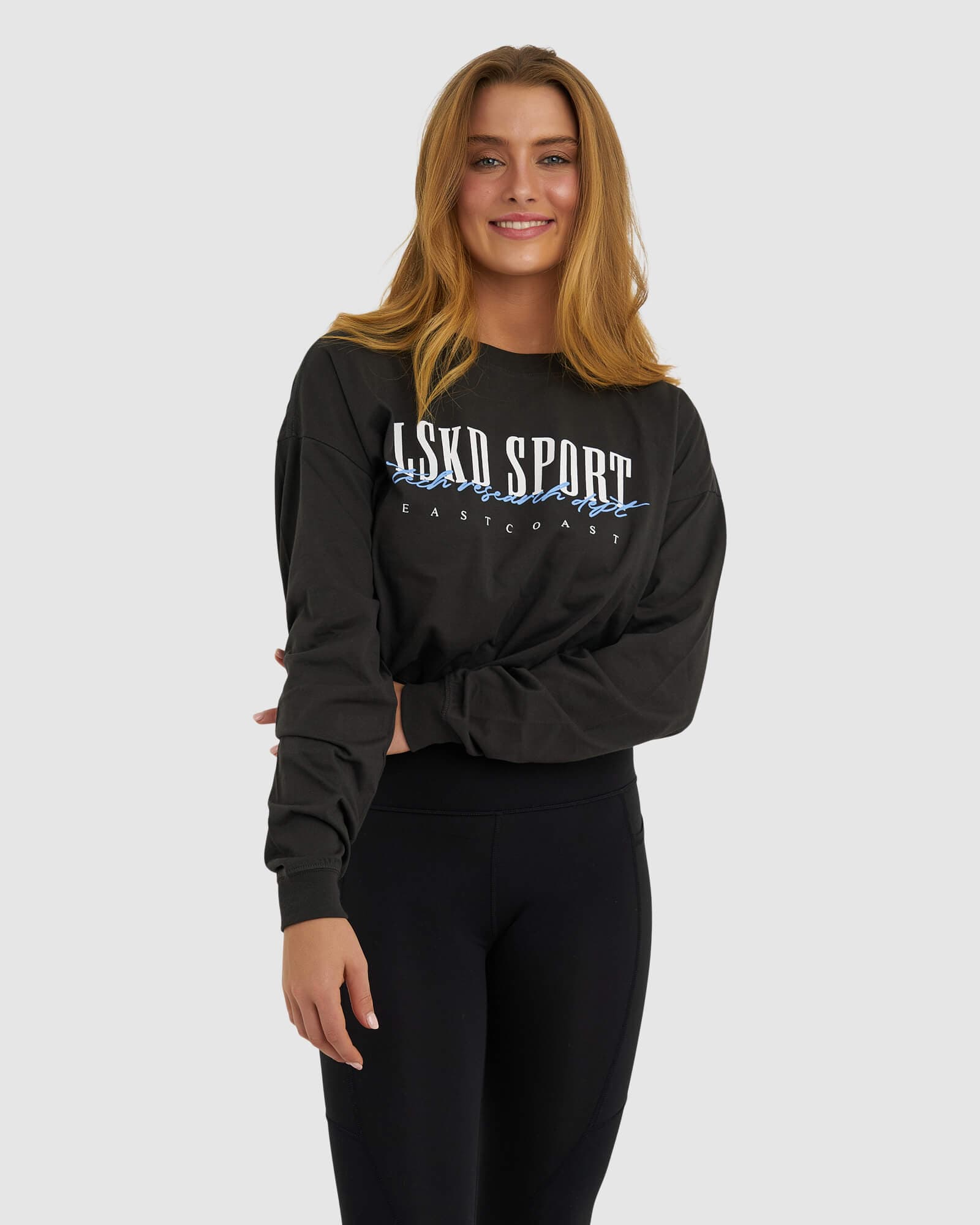 Model wearing Faculty LS Tee - Pirate Black