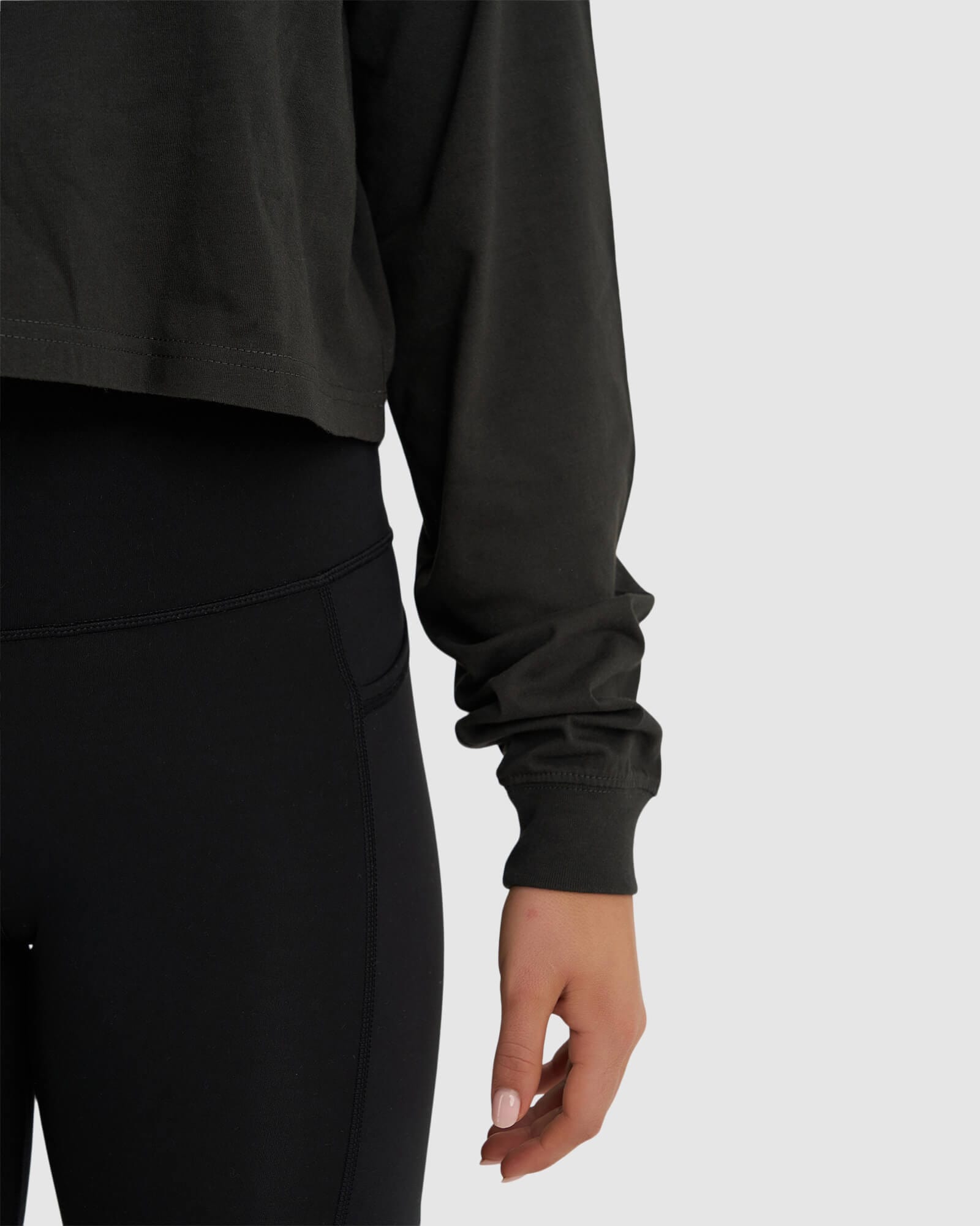 Model wearing Faculty LS Tee - Pirate Black