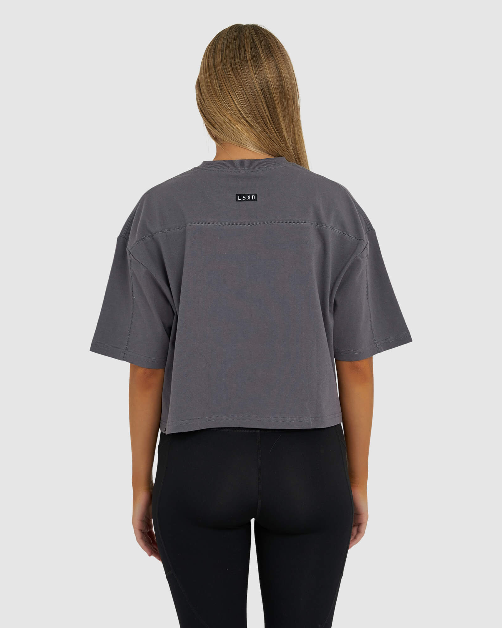 Model wearing Heavy Hitter Heavyweight Tee - Iron