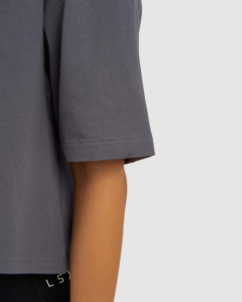 Model wearing Heavy Hitter Heavyweight Tee - Iron