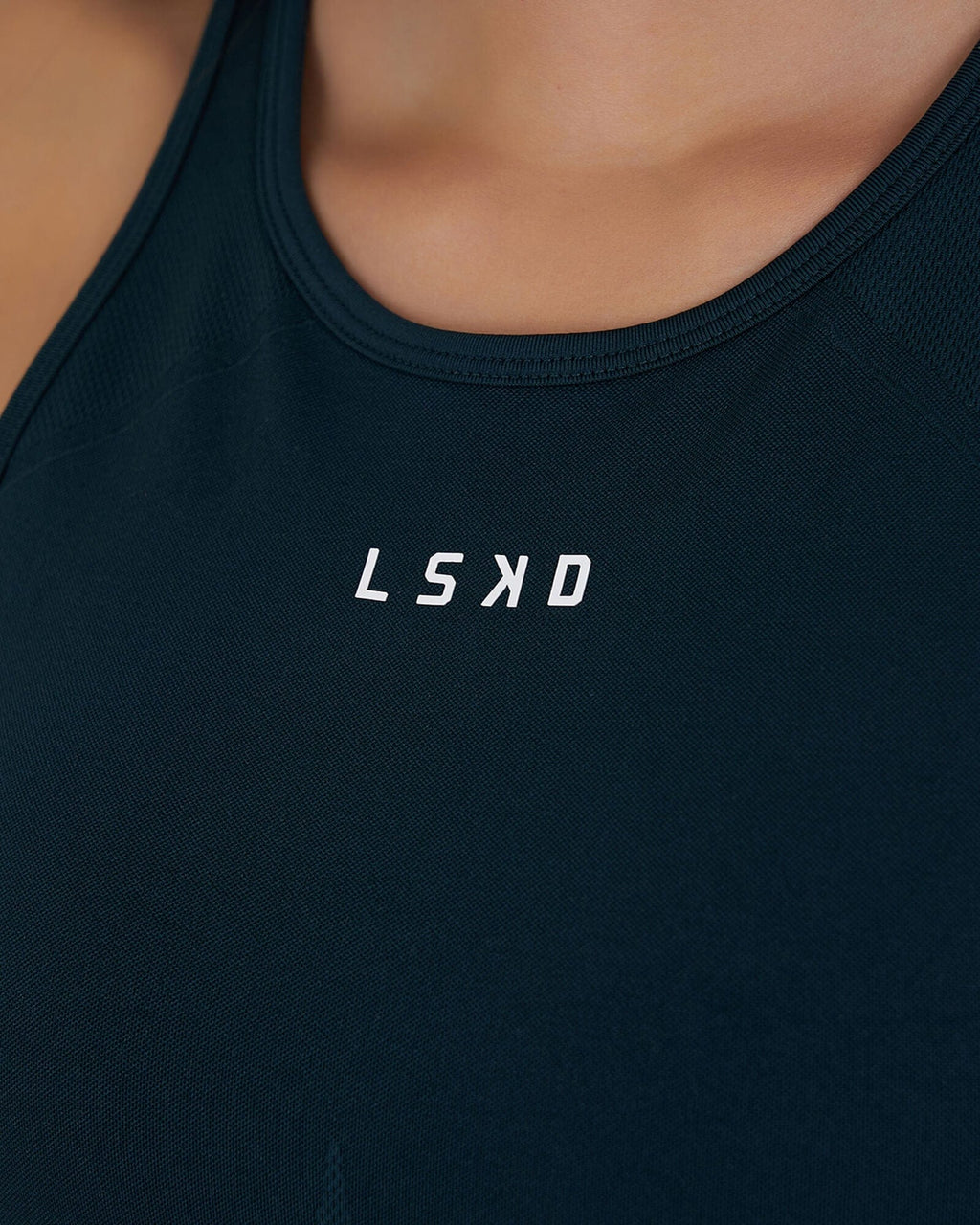 Model wearing Limitless Seamless Crop Top - Deep Teal