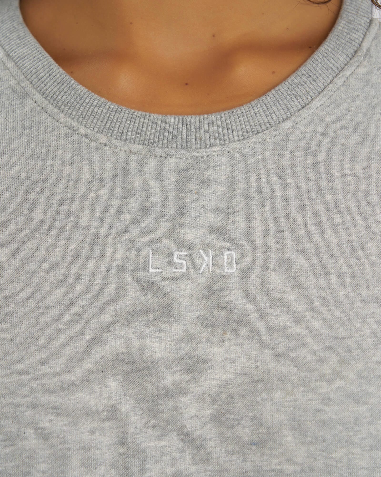 Model wearing Shooter Tee Dress - Lt Grey Marl