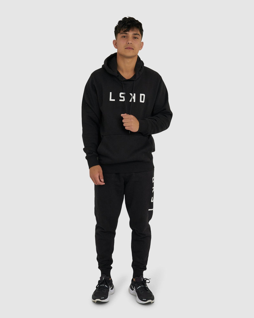 Model wearing Structure Hoodie - Black