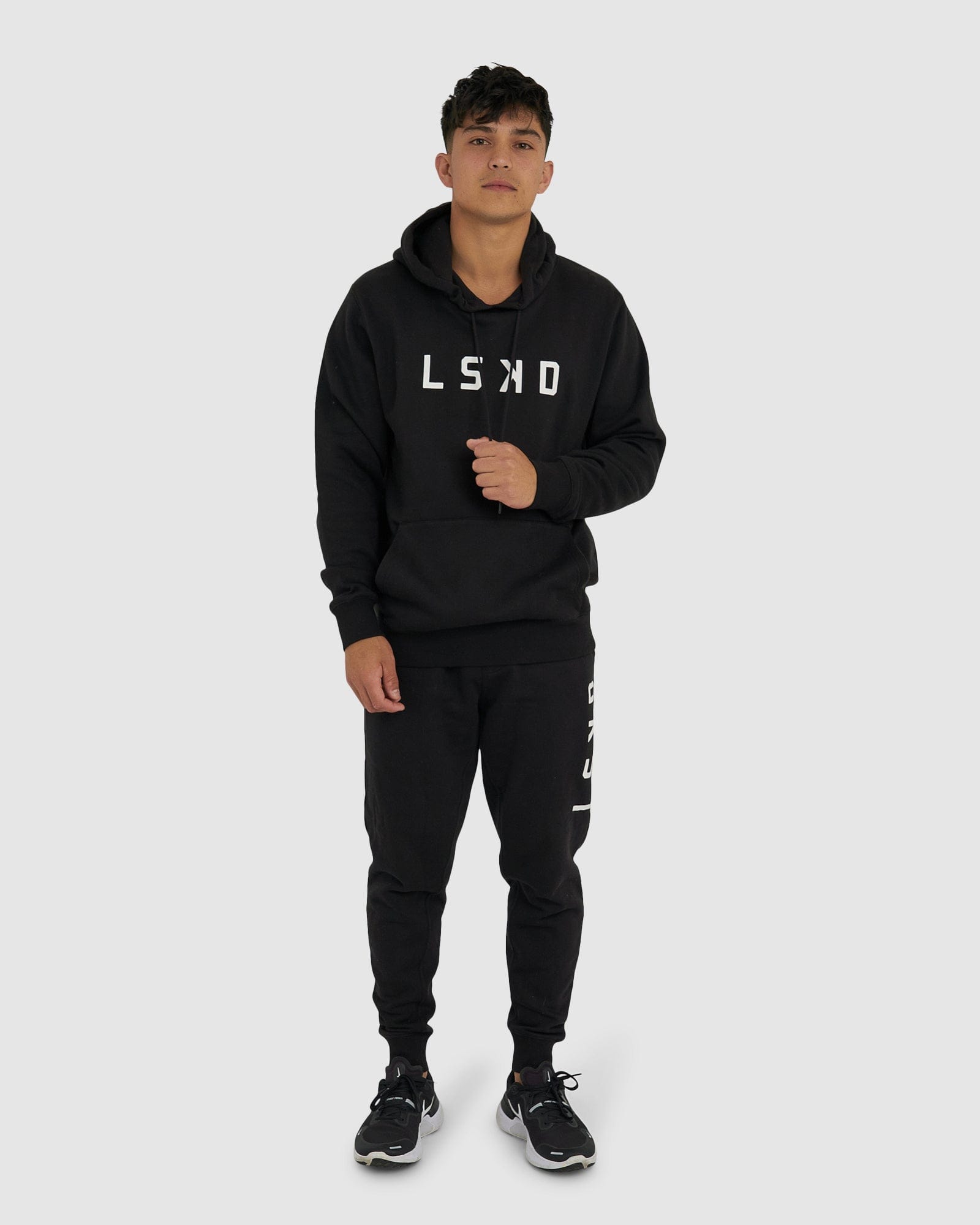 Model wearing Structure Hoodie - Black