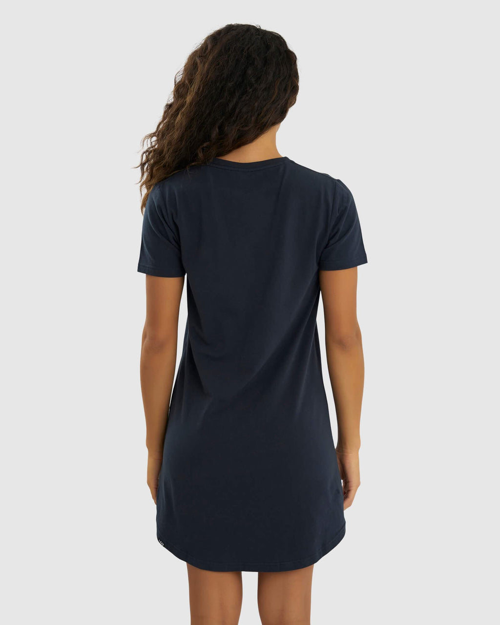 Model wearing Base Tee Dress - Carbon