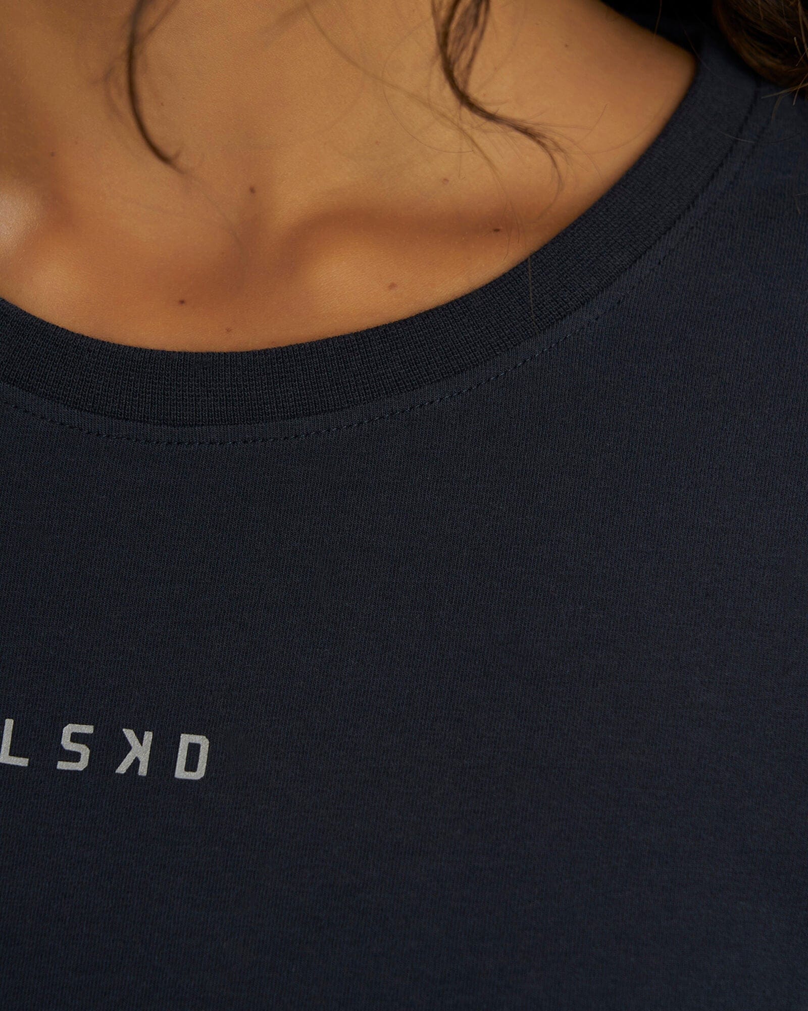 Model wearing Base Tee Dress - Carbon