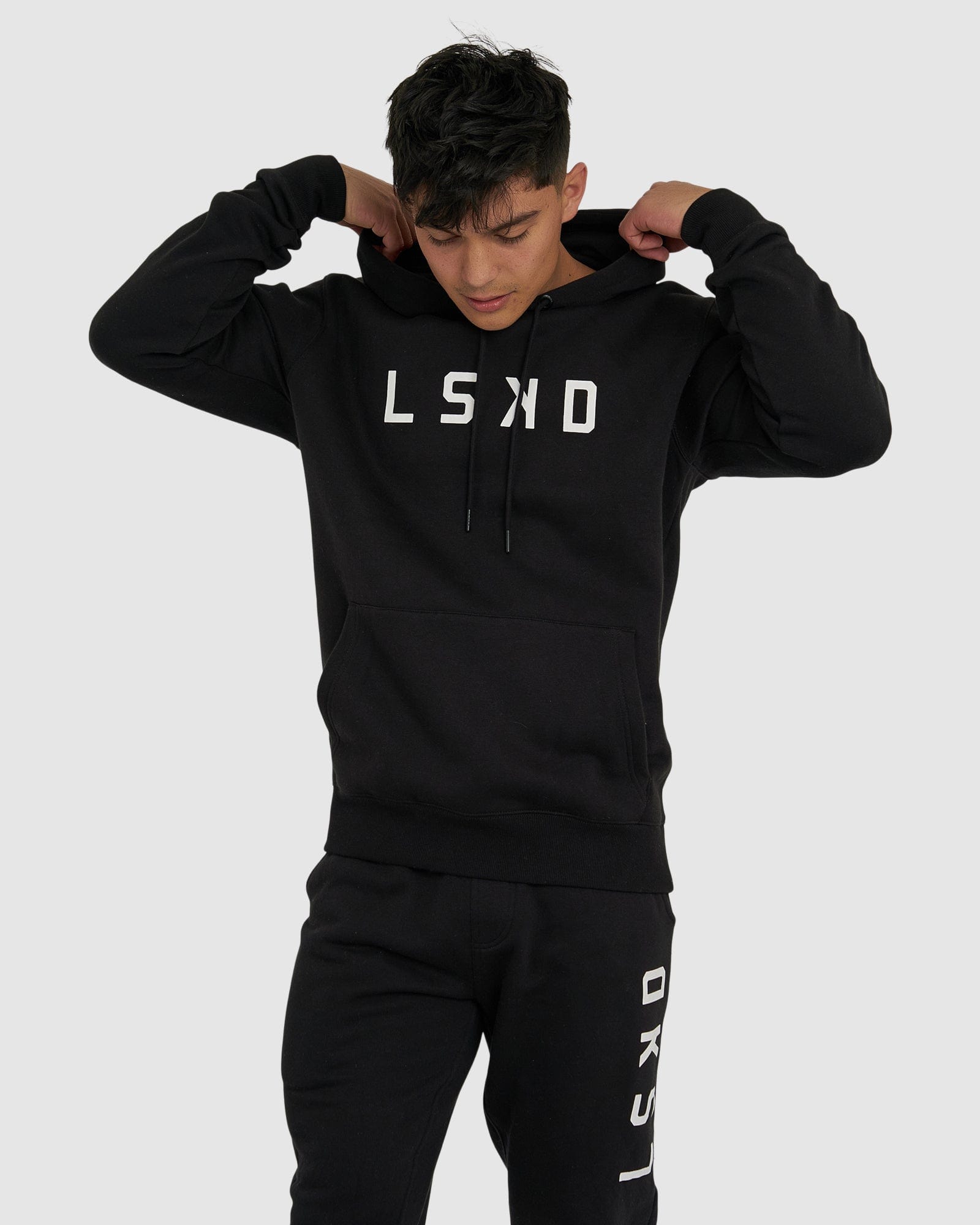 Model wearing Structure Hoodie - Black