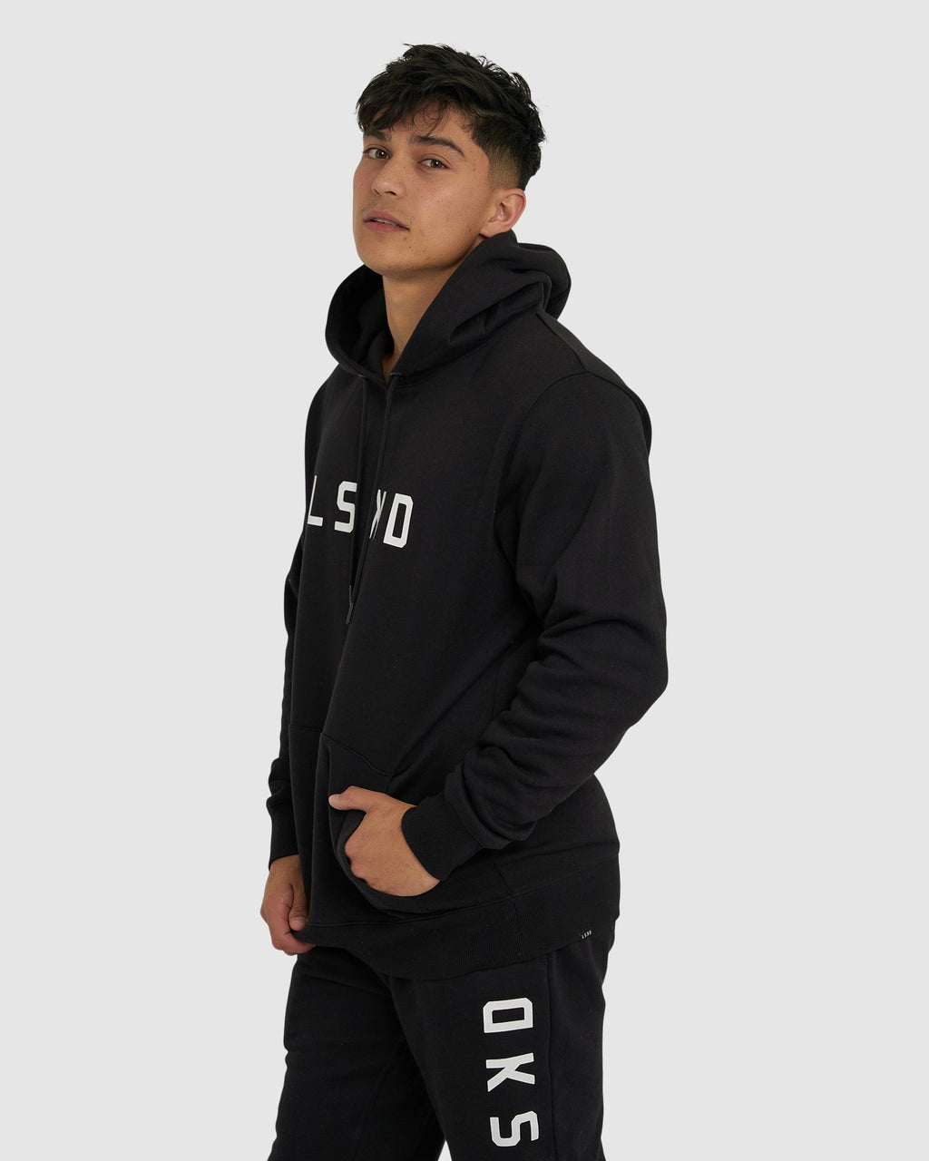Model wearing Structure Hoodie - Black