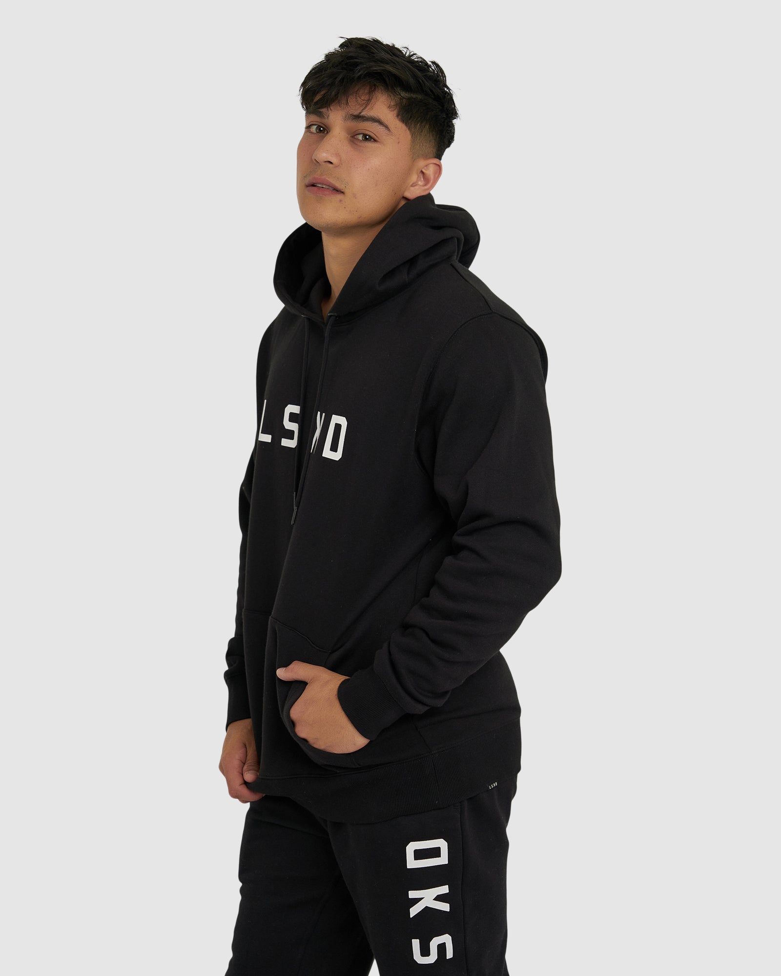 Model wearing Structure Hoodie - Black