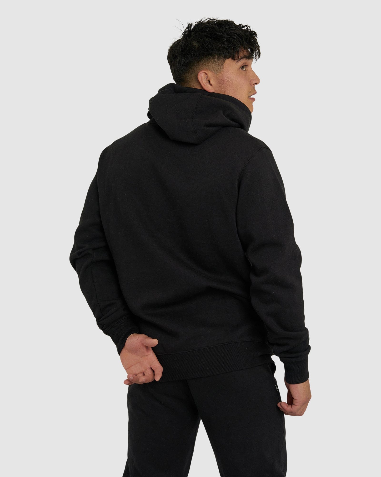 Model wearing Structure Hoodie - Black