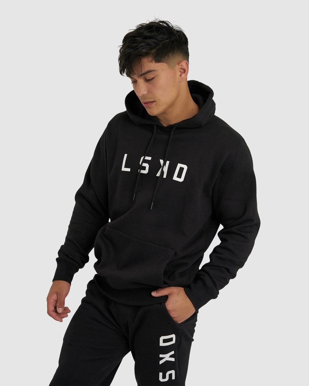 Model wearing Structure Hoodie - Black