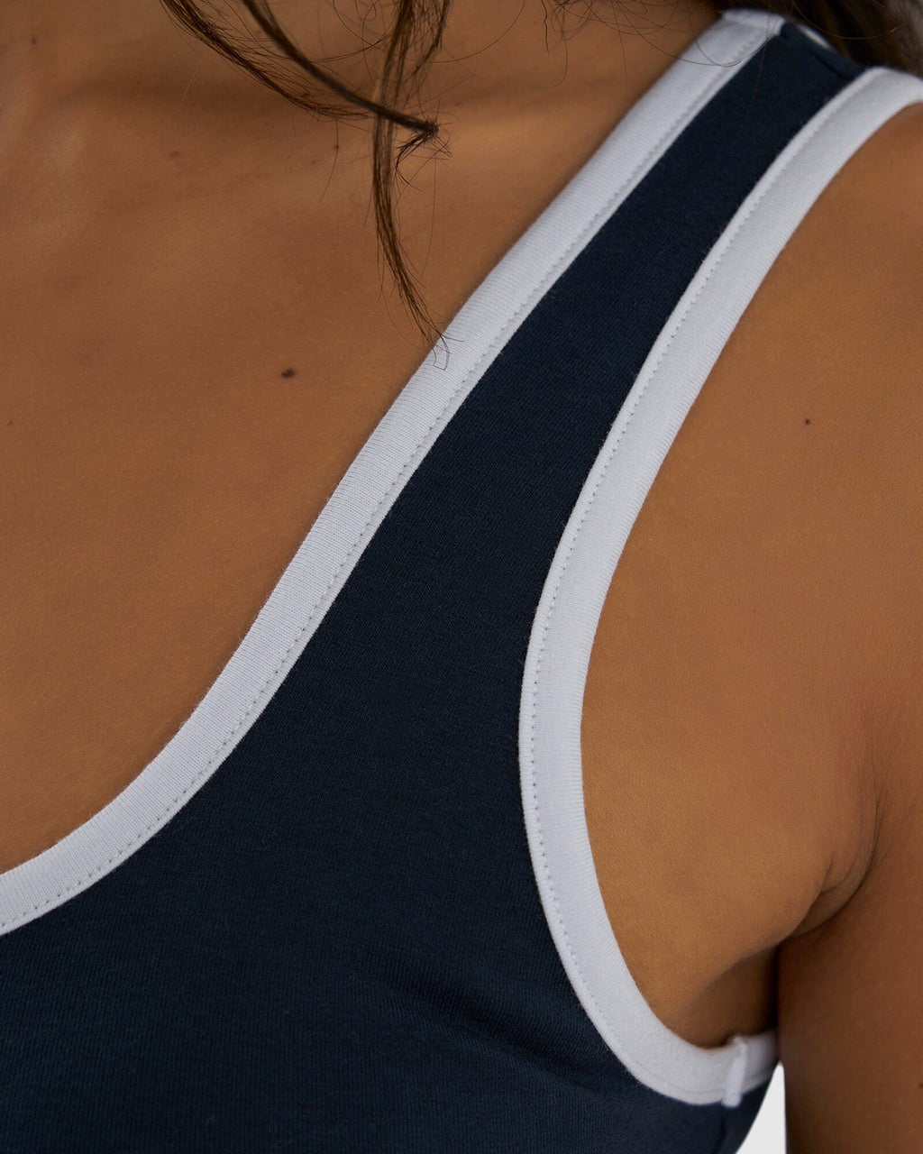 Model wearing Knockout Tank - Carbon