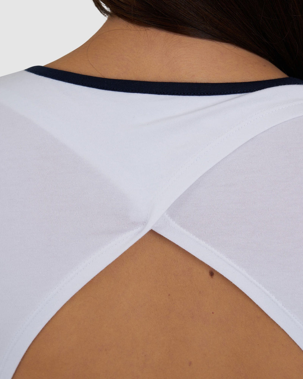 Model wearing Challenge Lounge LS Top - White