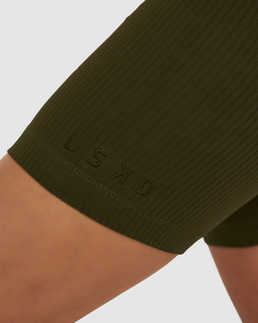 Model wearing Dymo Ribbed Short - Military Green