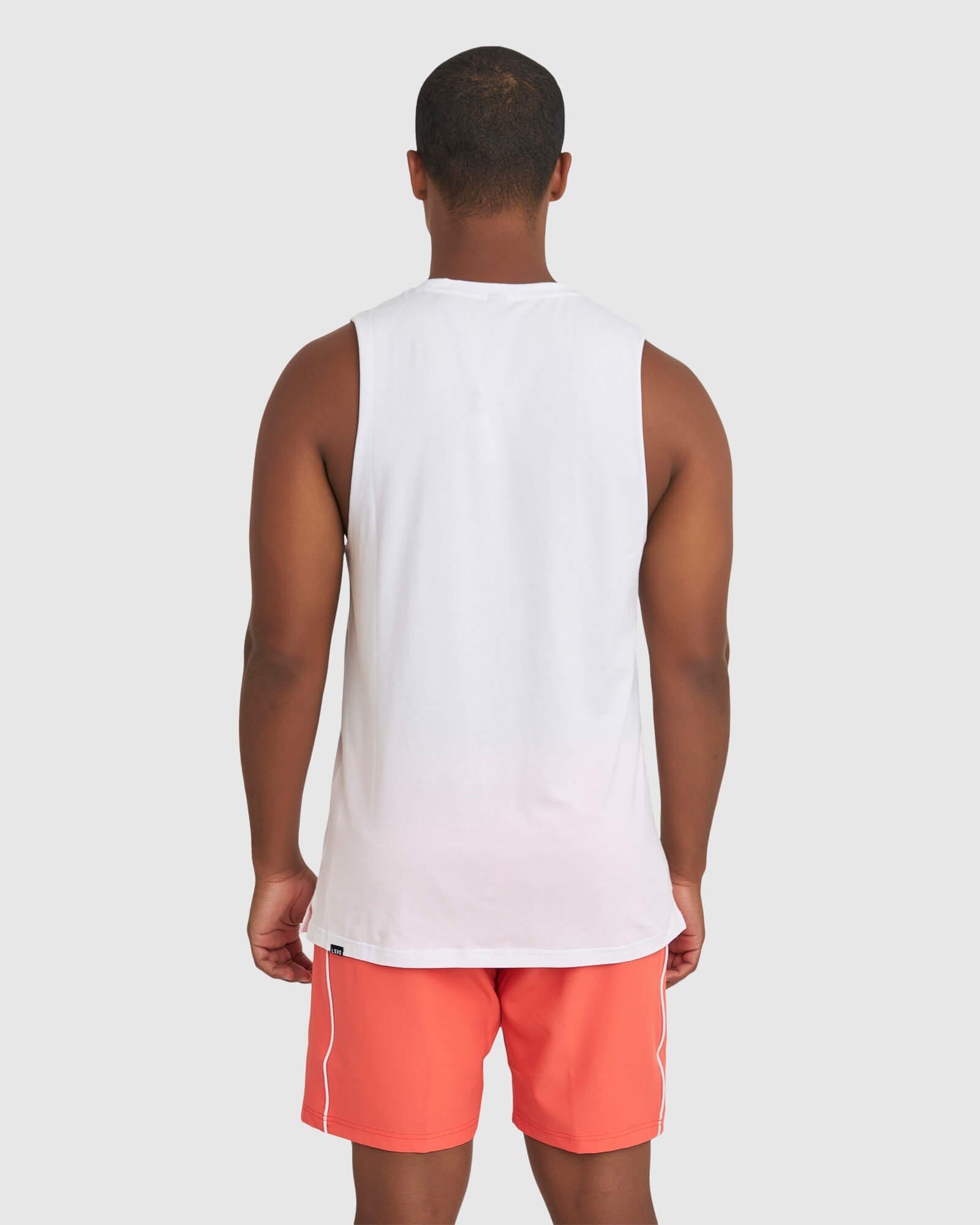 Model wearing Expand FLXCotton Training Fit Tank - White-Fruit Punch