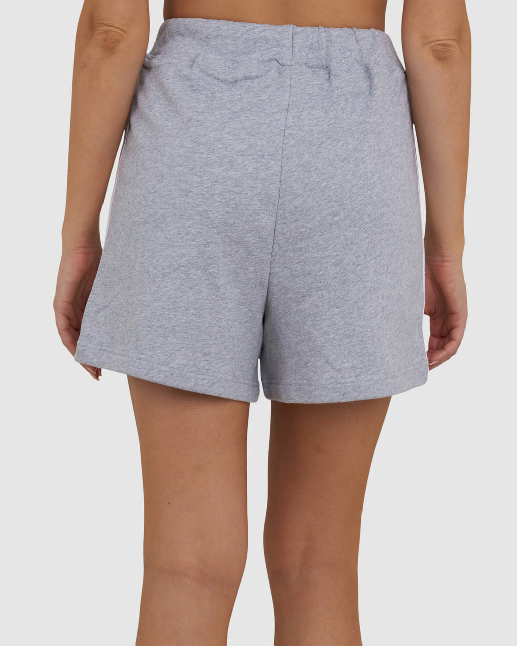 Model wearing Willow Lounge Shorts - Lt Grey Marl