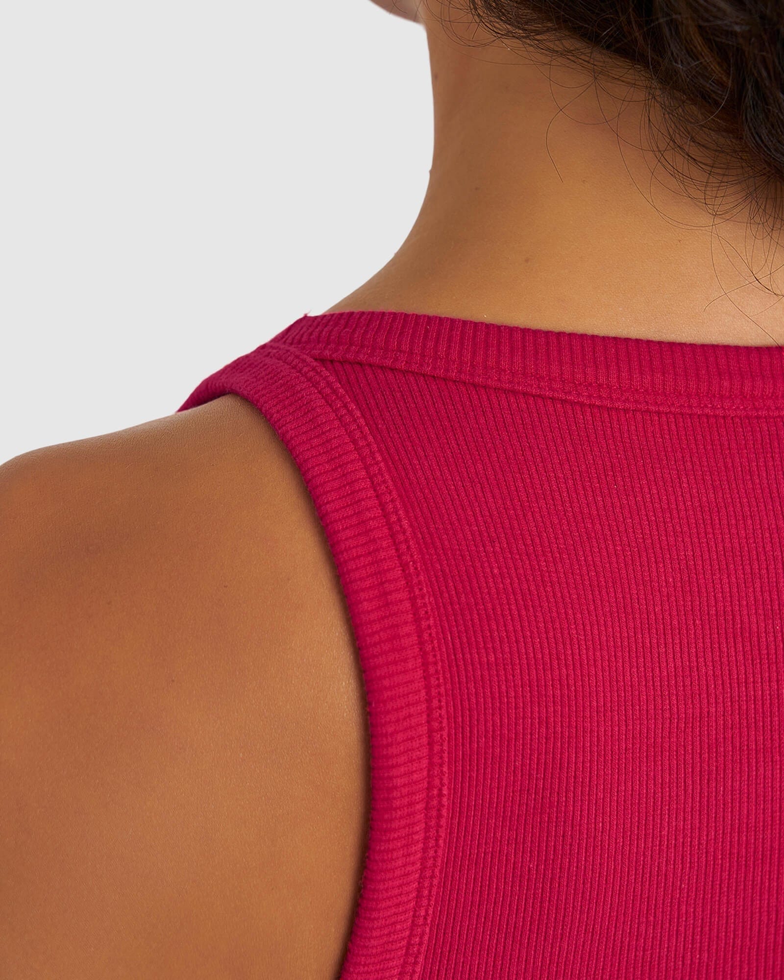 Model wearing Field Ribbed Tank Dress - Boysenberry