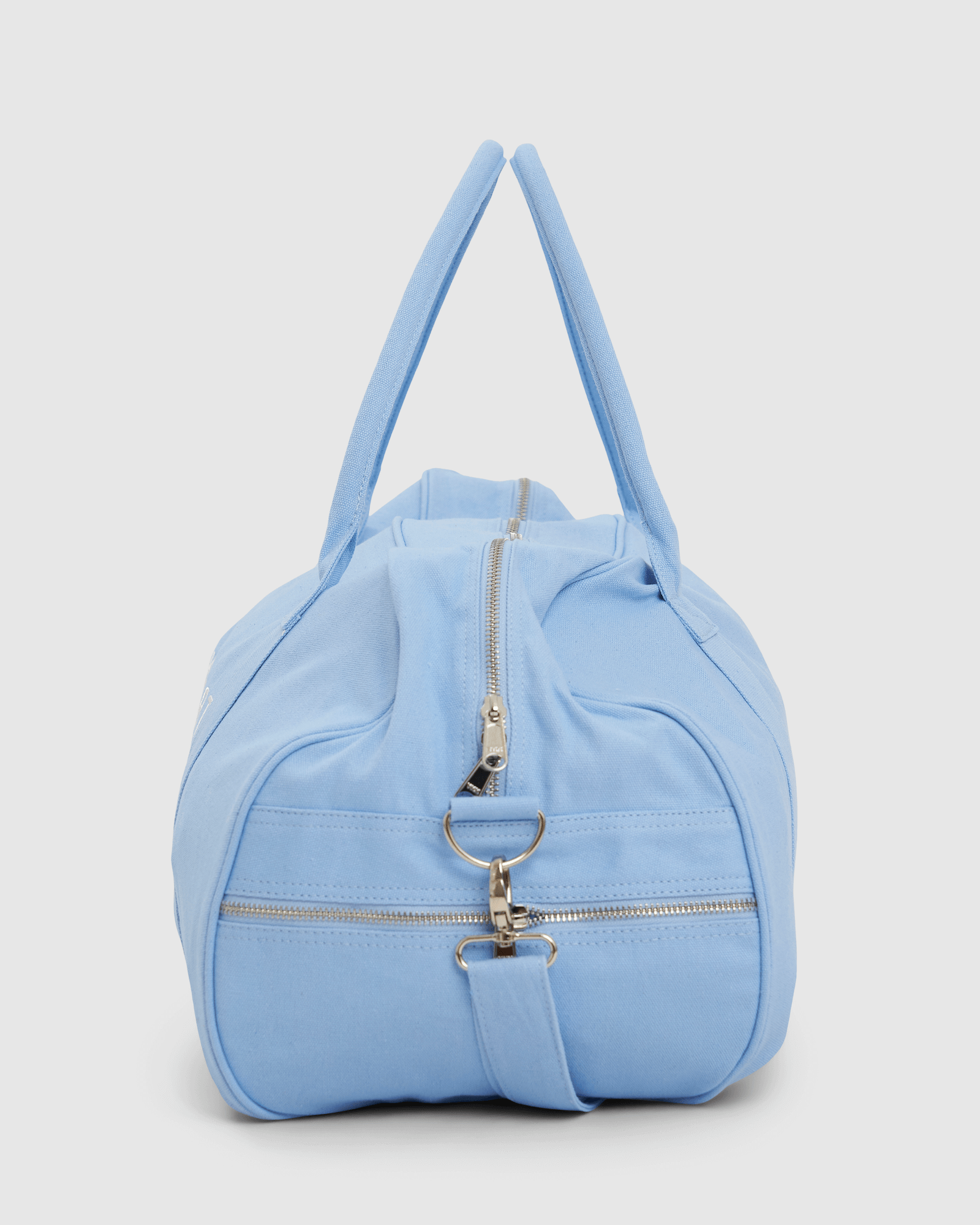Model wearing Daily Duffle - Baby Blue