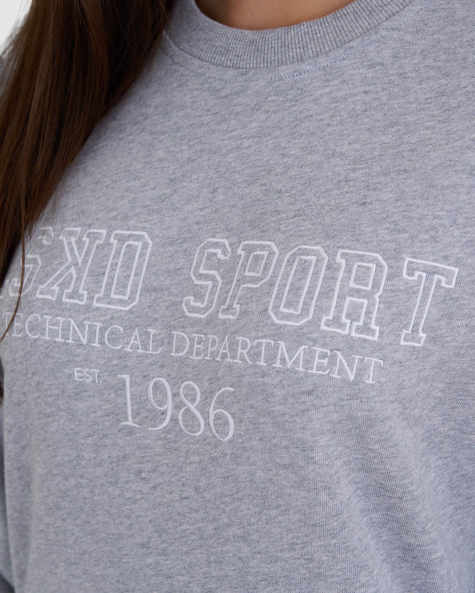 Model wearing Ivy Sweater Dress - Lt Grey Marl