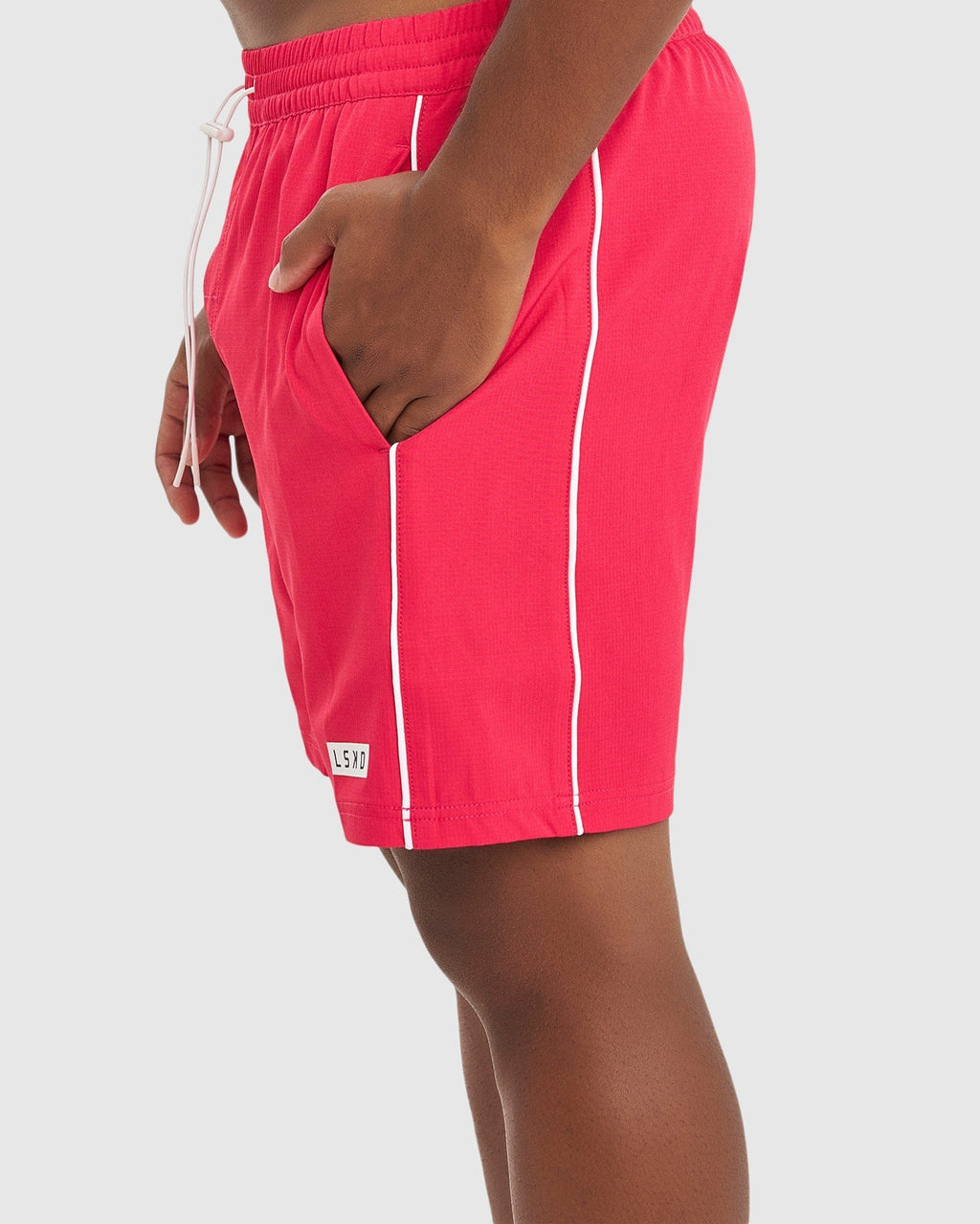 Model wearing Pipeline 7" Short - Boysenberry