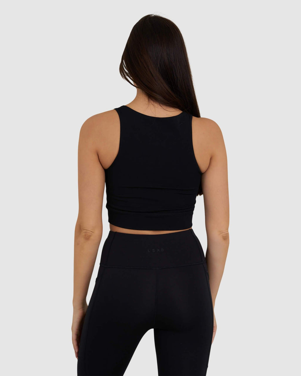 Model wearing Zip Up Tank - Black