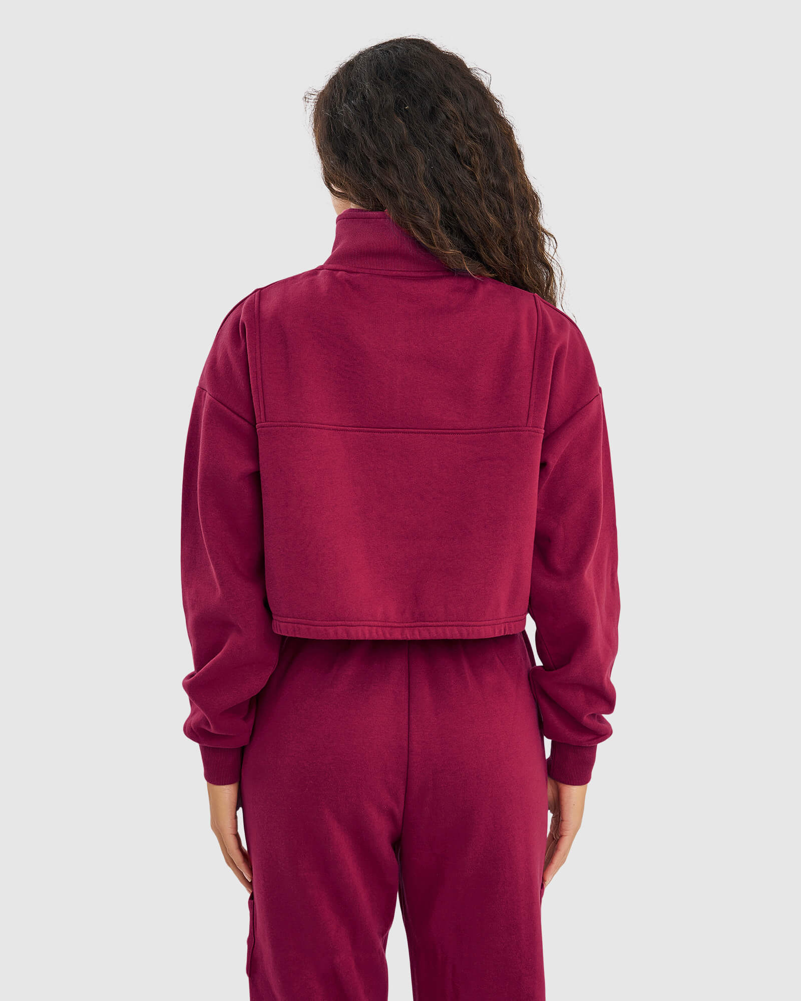 Model wearing Harley Sweater - Candy Apple