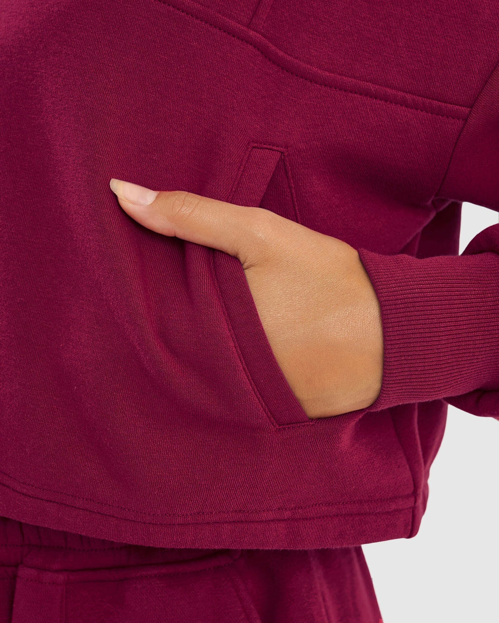 Model wearing Harley Sweater - Candy Apple