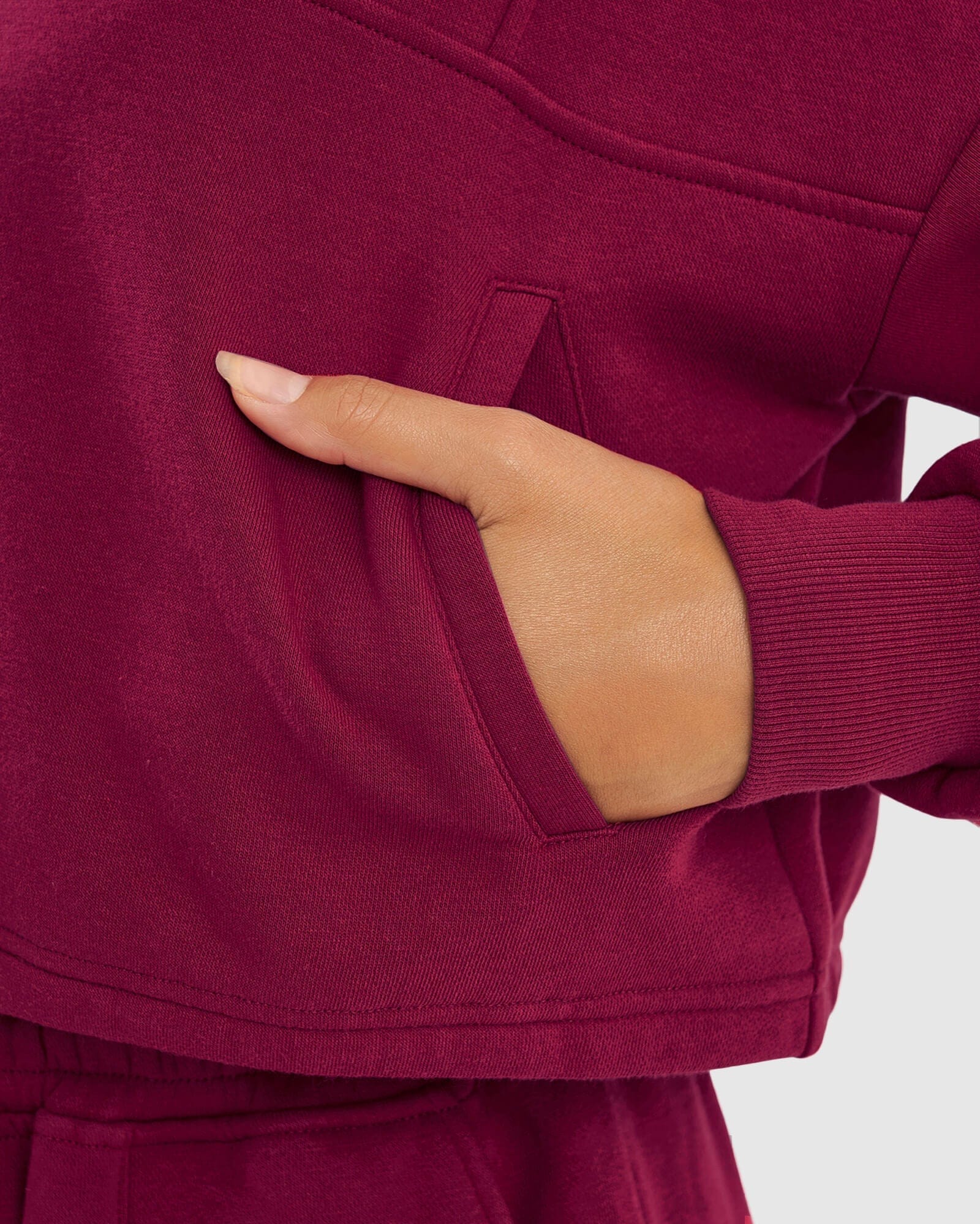 Model wearing Harley Sweater - Candy Apple