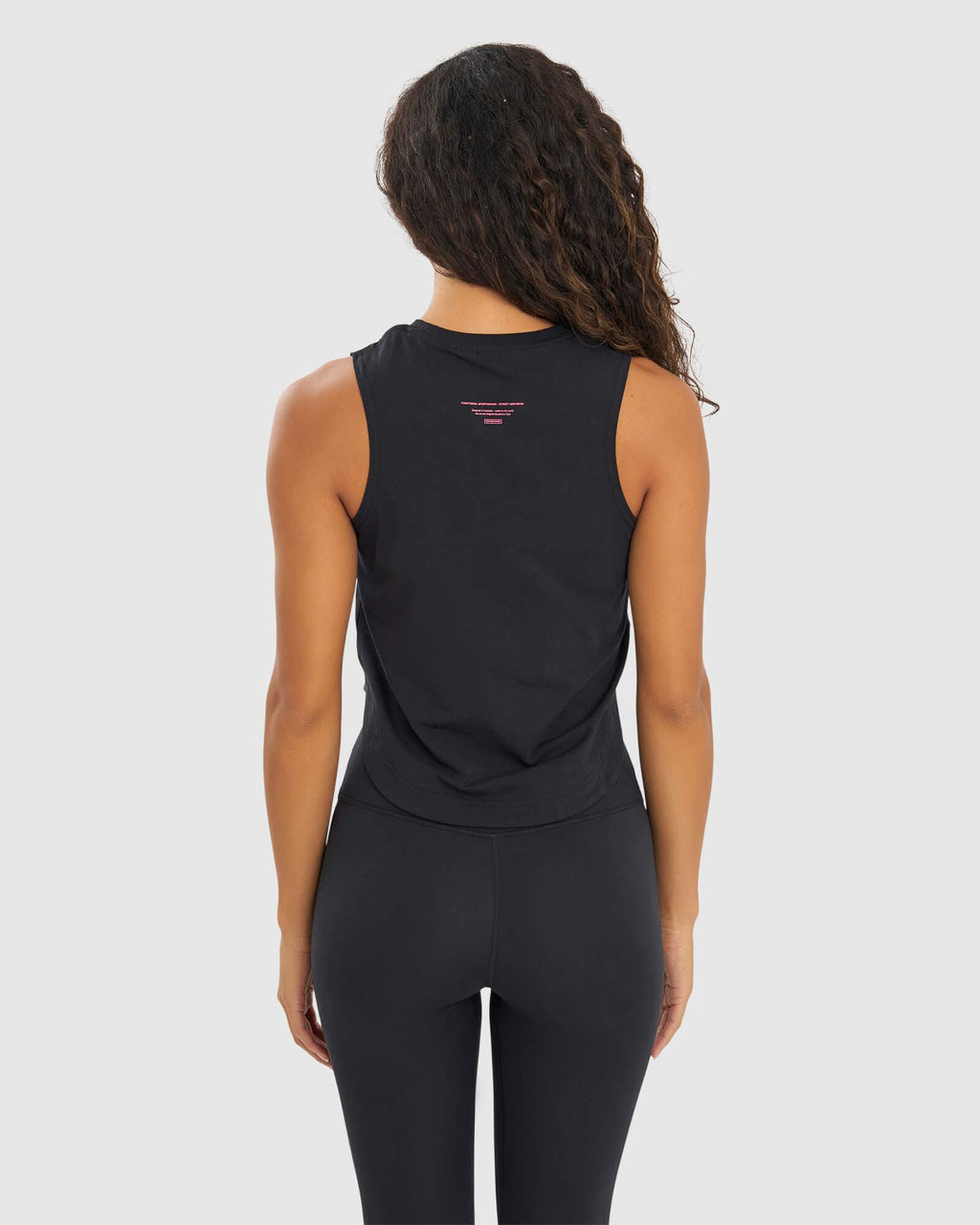 Model wearing Lotus Tank - Black-Boysenberry