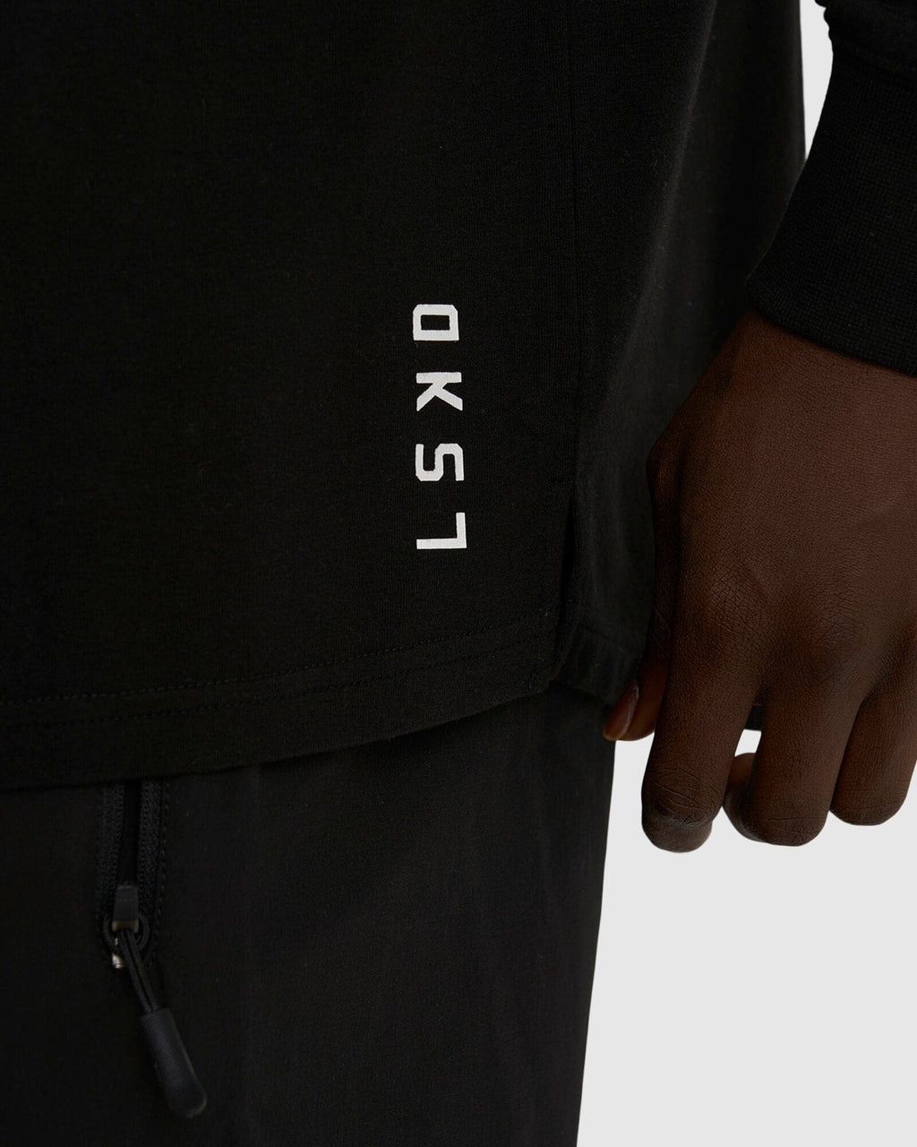 Model wearing Tab LS Tee - Black