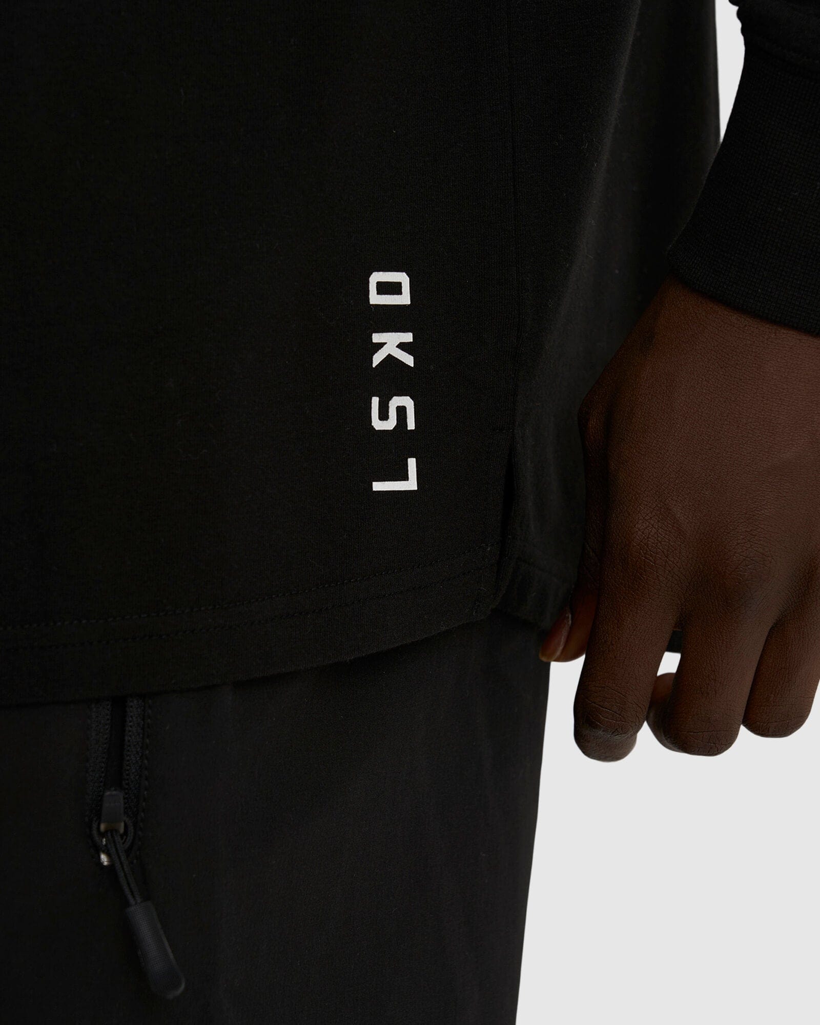 Model wearing Tab LS Tee - Black