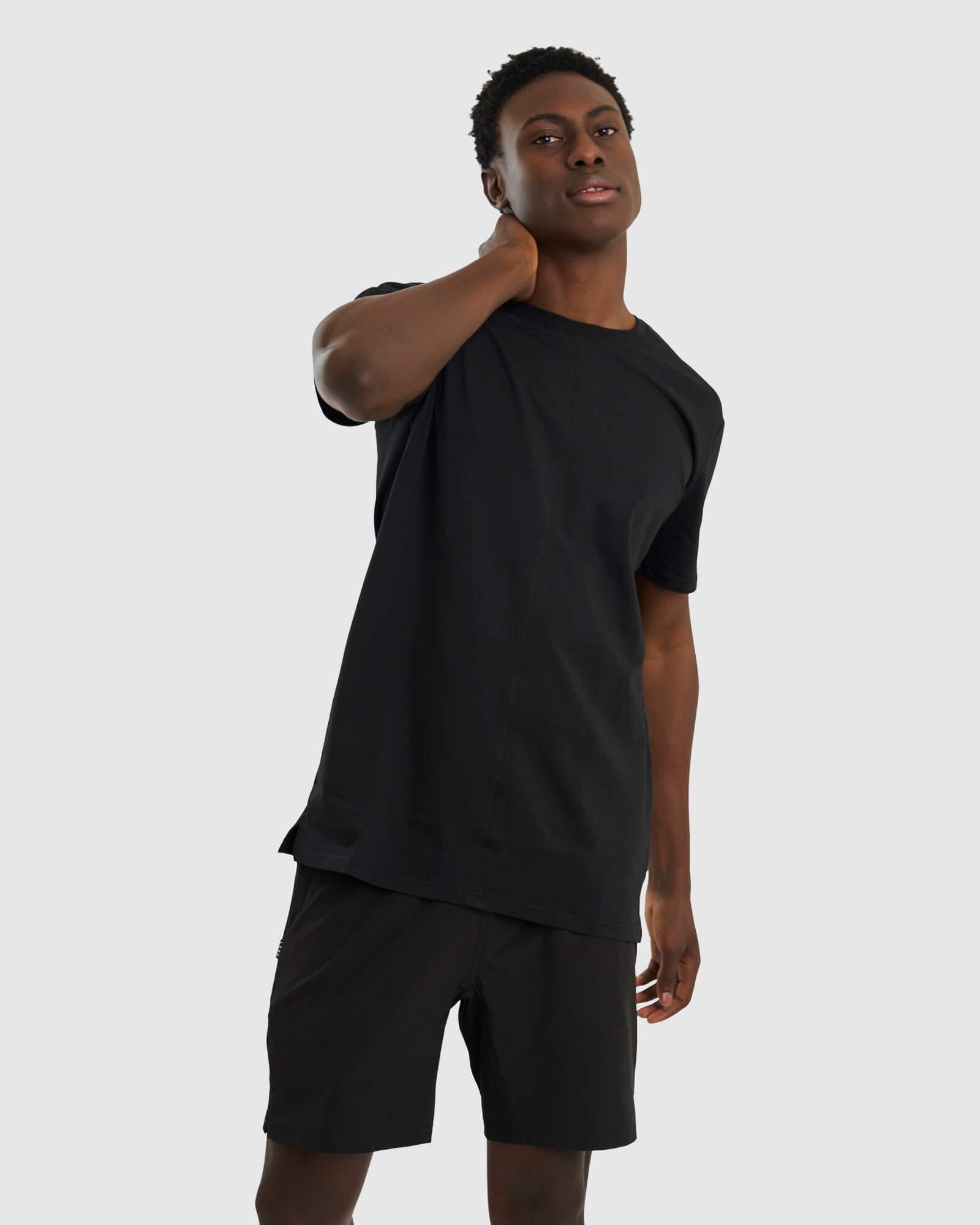 Model wearing Faction Tee - Black-Black