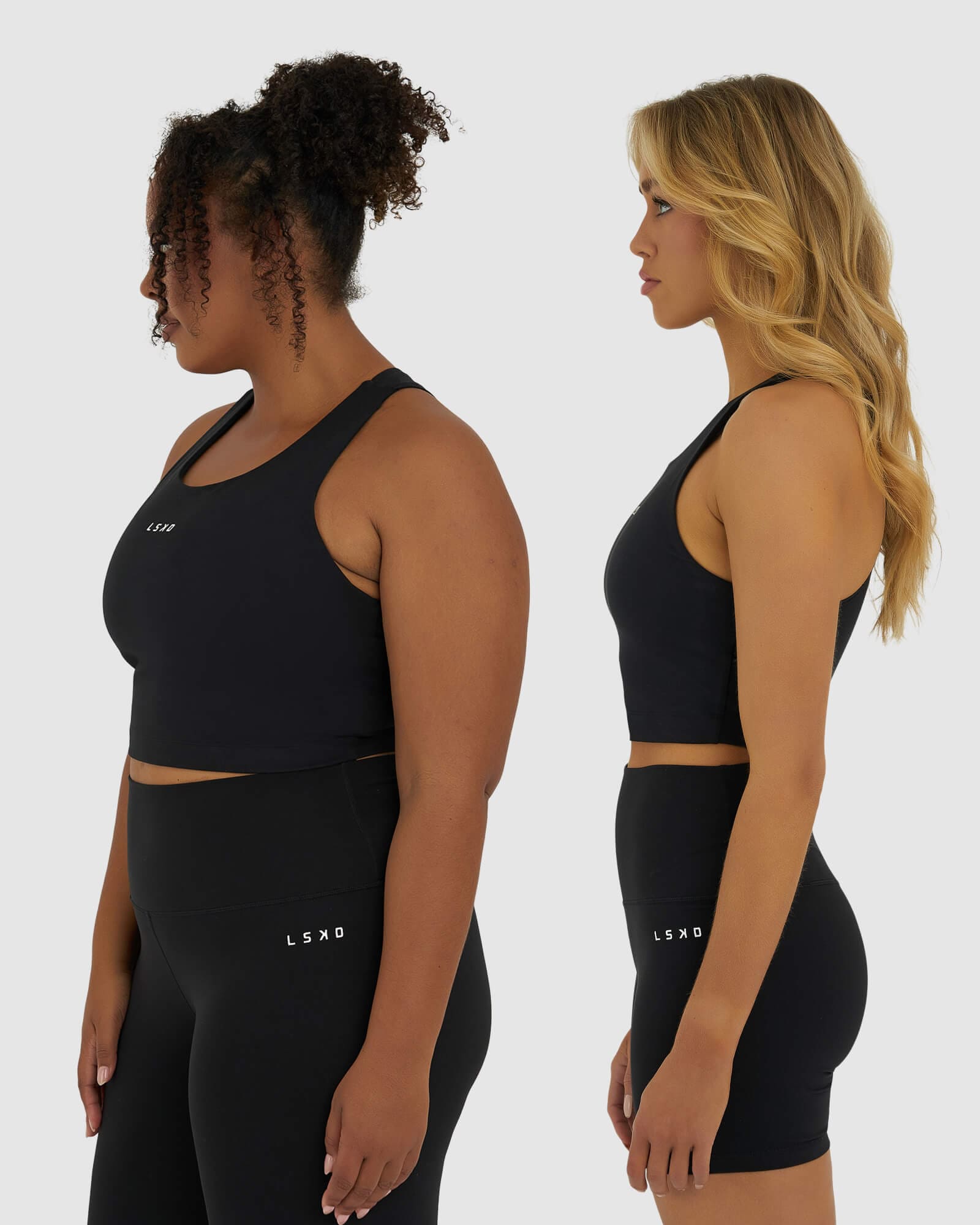 Model wearing Base Crop Tank - Black