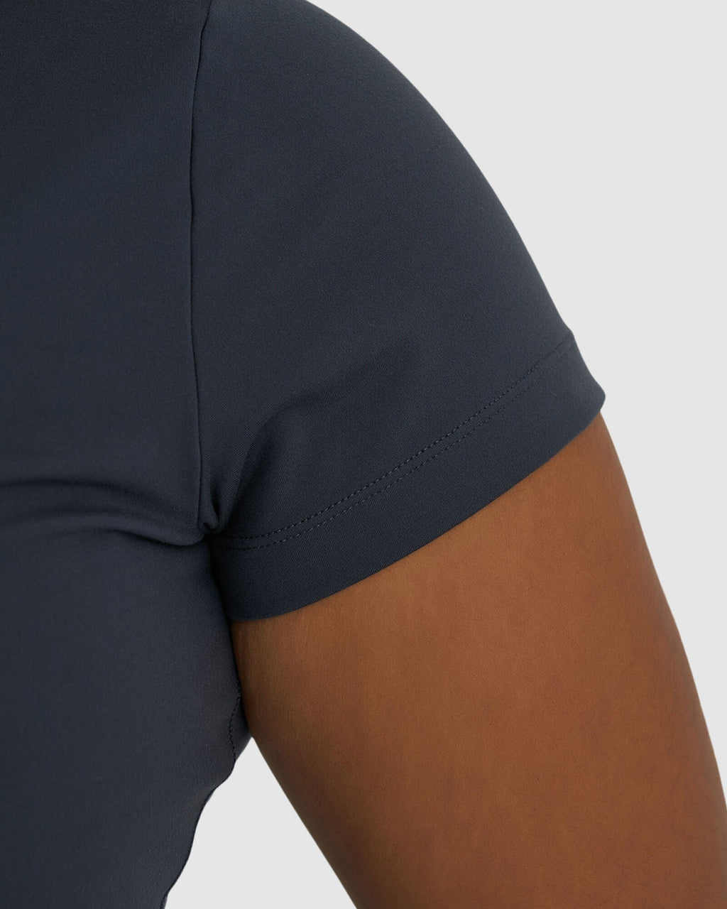 Model wearing Base Crop Tee - Ink