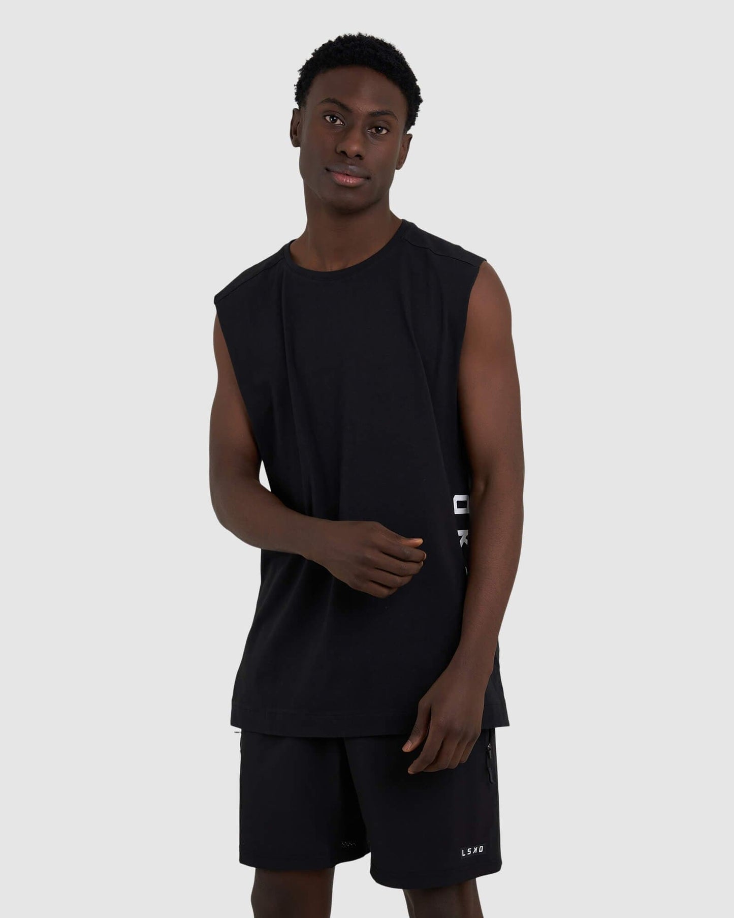 Model wearing Flex Tank - Black-White