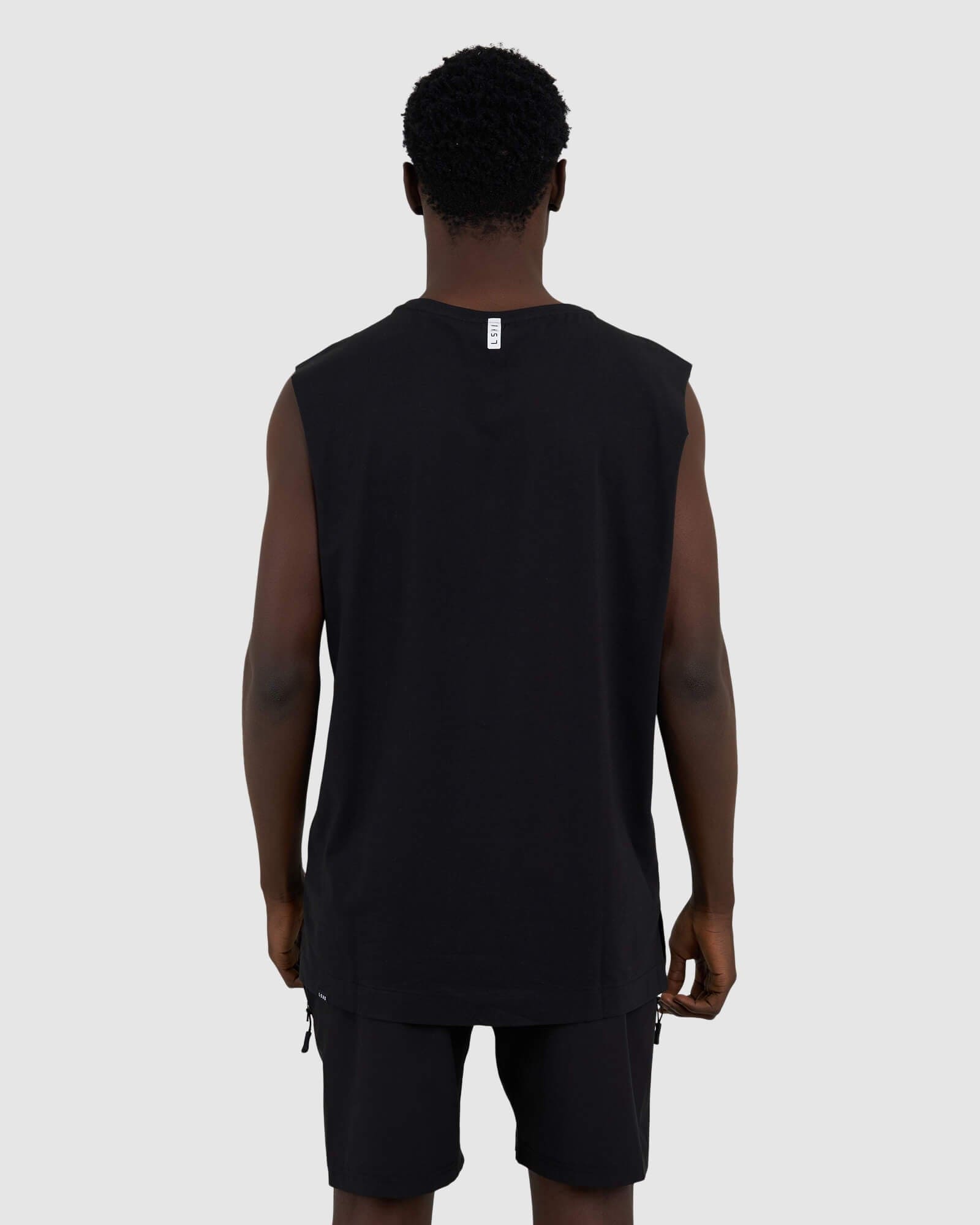 Model wearing Flex Tank - Black-White