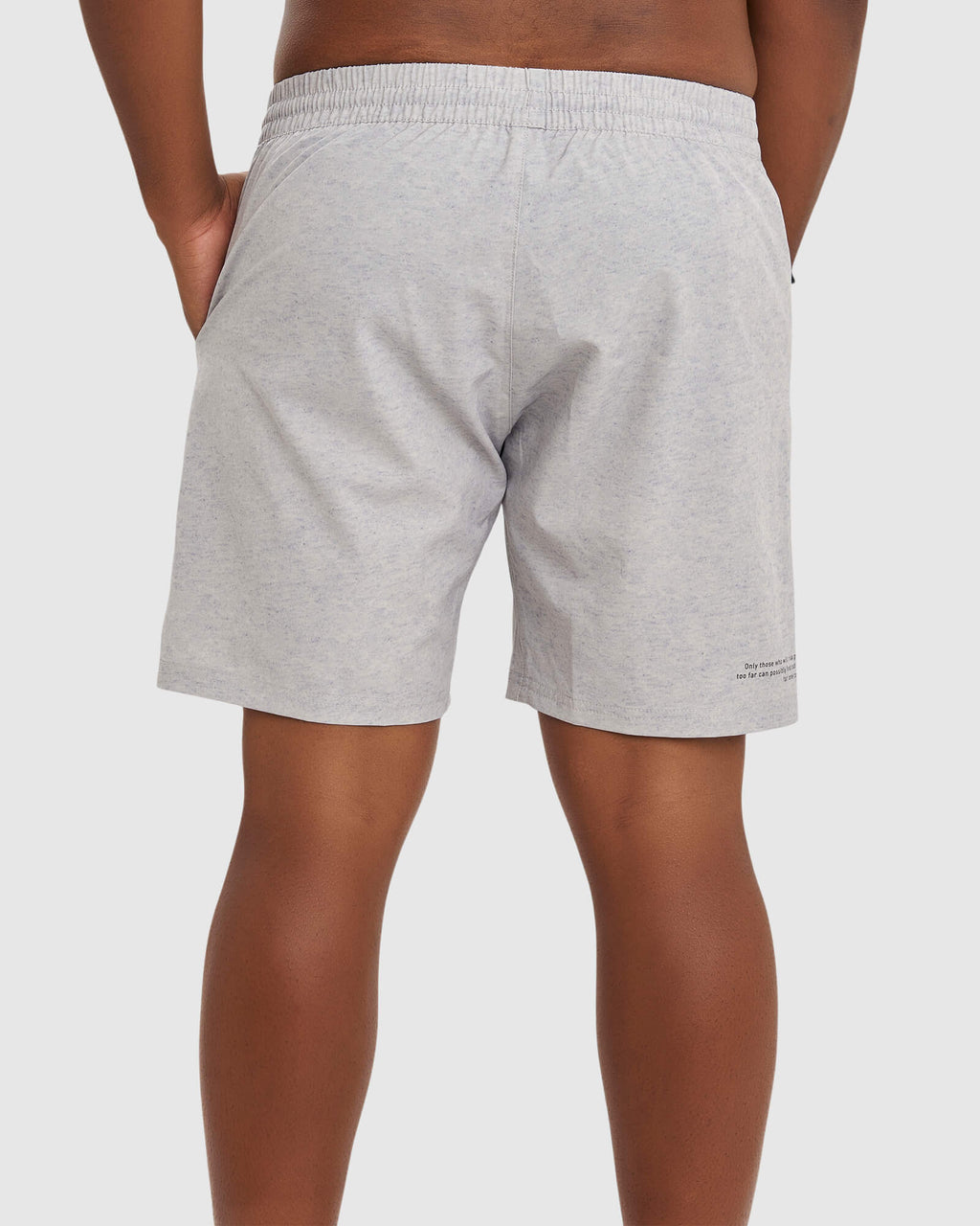 Model wearing Intensity 7" Performance Short - Lt Grey Marl