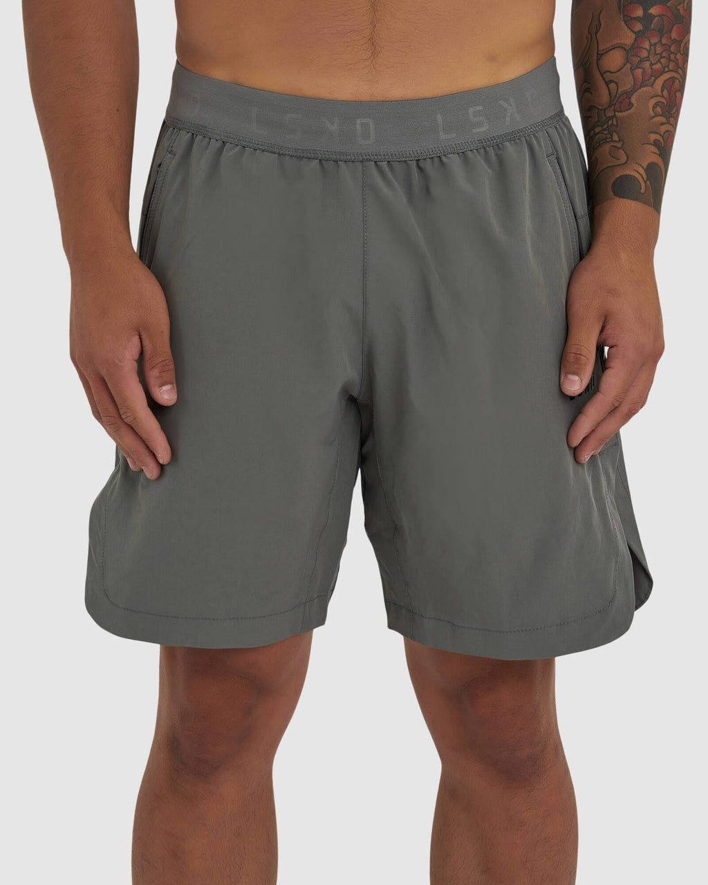 Model wearing Competition 8" Performance Short - Castlerock