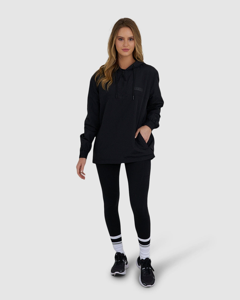 Model wearing Unisex Rodman Track Jacket - Black-Black