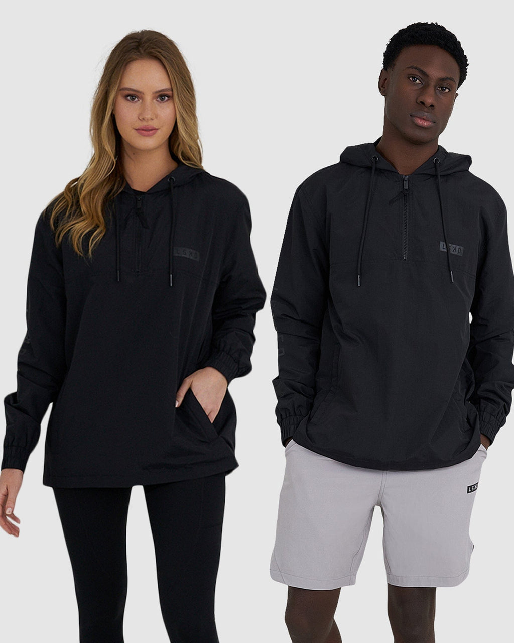 Model wearing Unisex Rodman Track Jacket - Black-Black