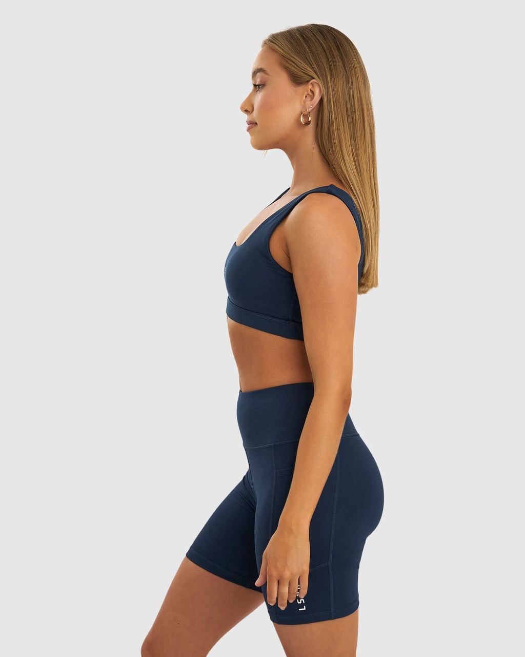 Model wearing Port Sports Bra - Carbon